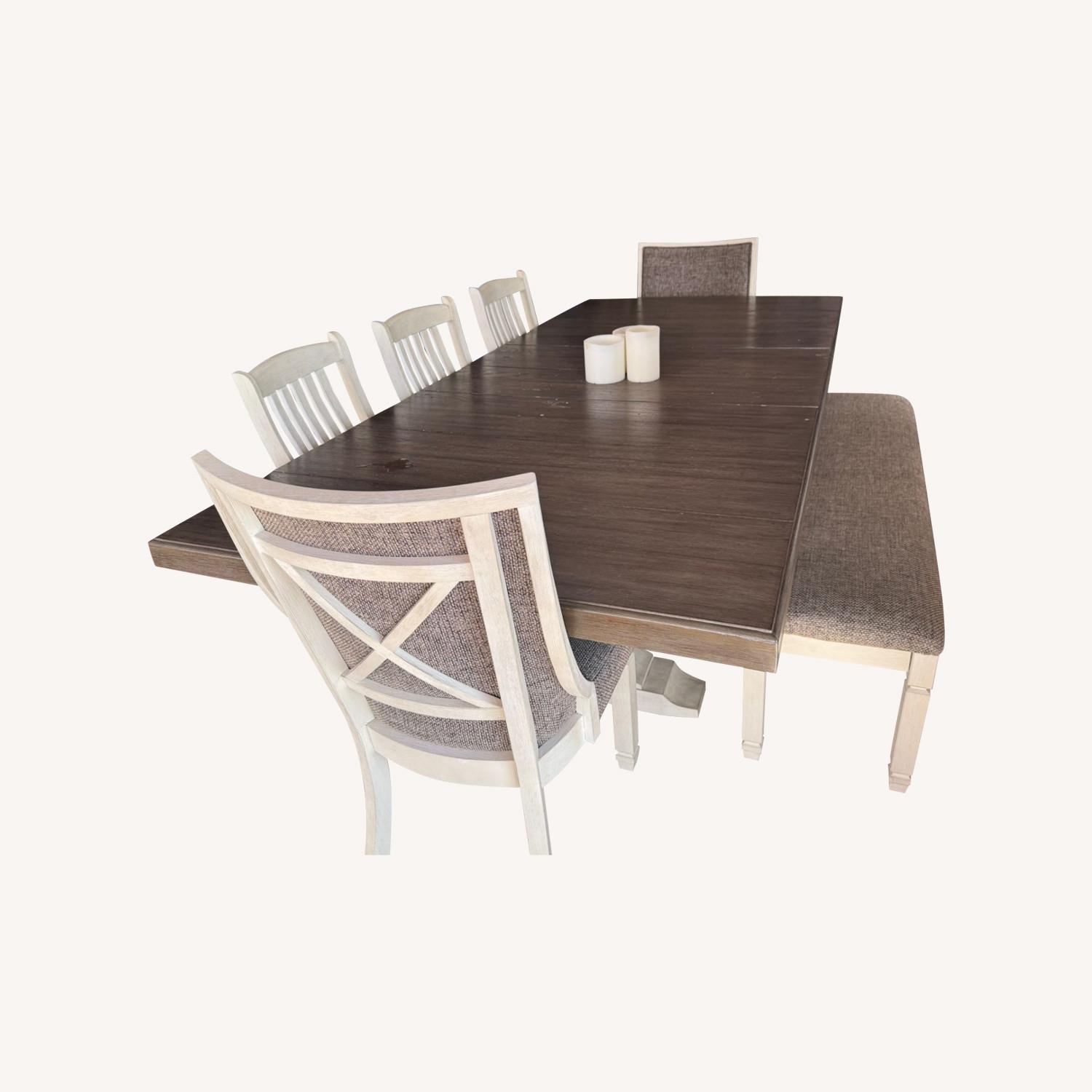 8-seater Dining Table with 5 Chairs and a Bench - image-0