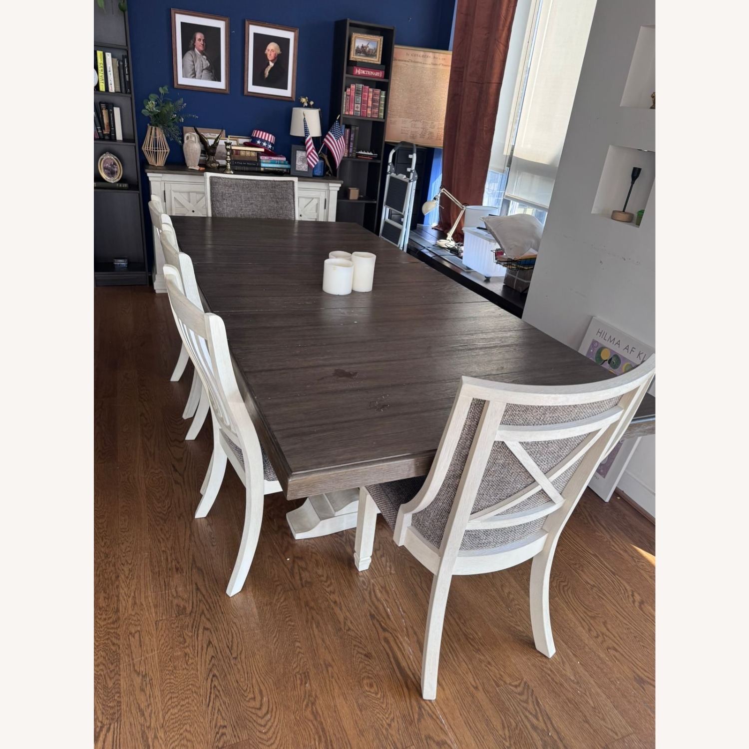 8-seater Dining Table with 5 Chairs and a Bench - image-1