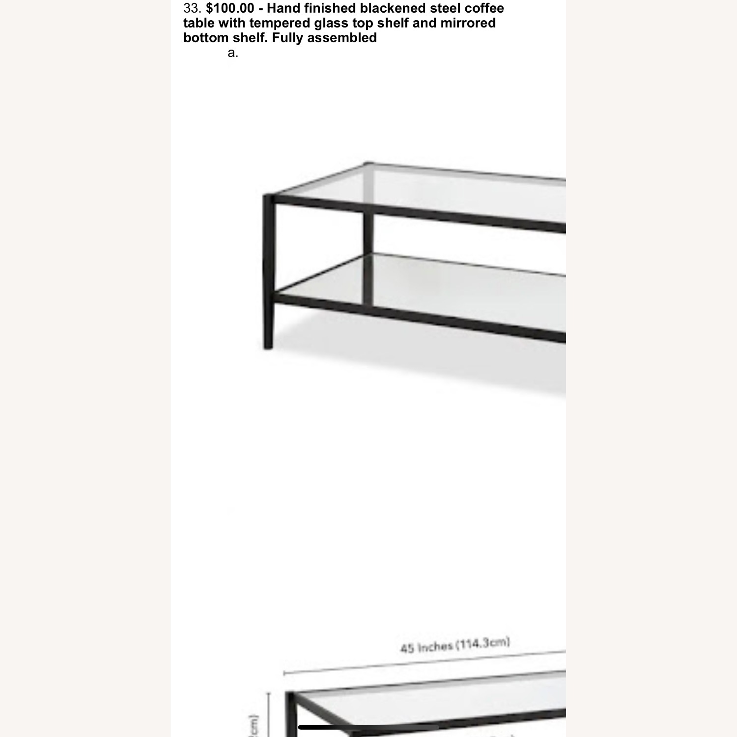 Amazon Hand Finished Blackened Steel Coffee Table  - image-3
