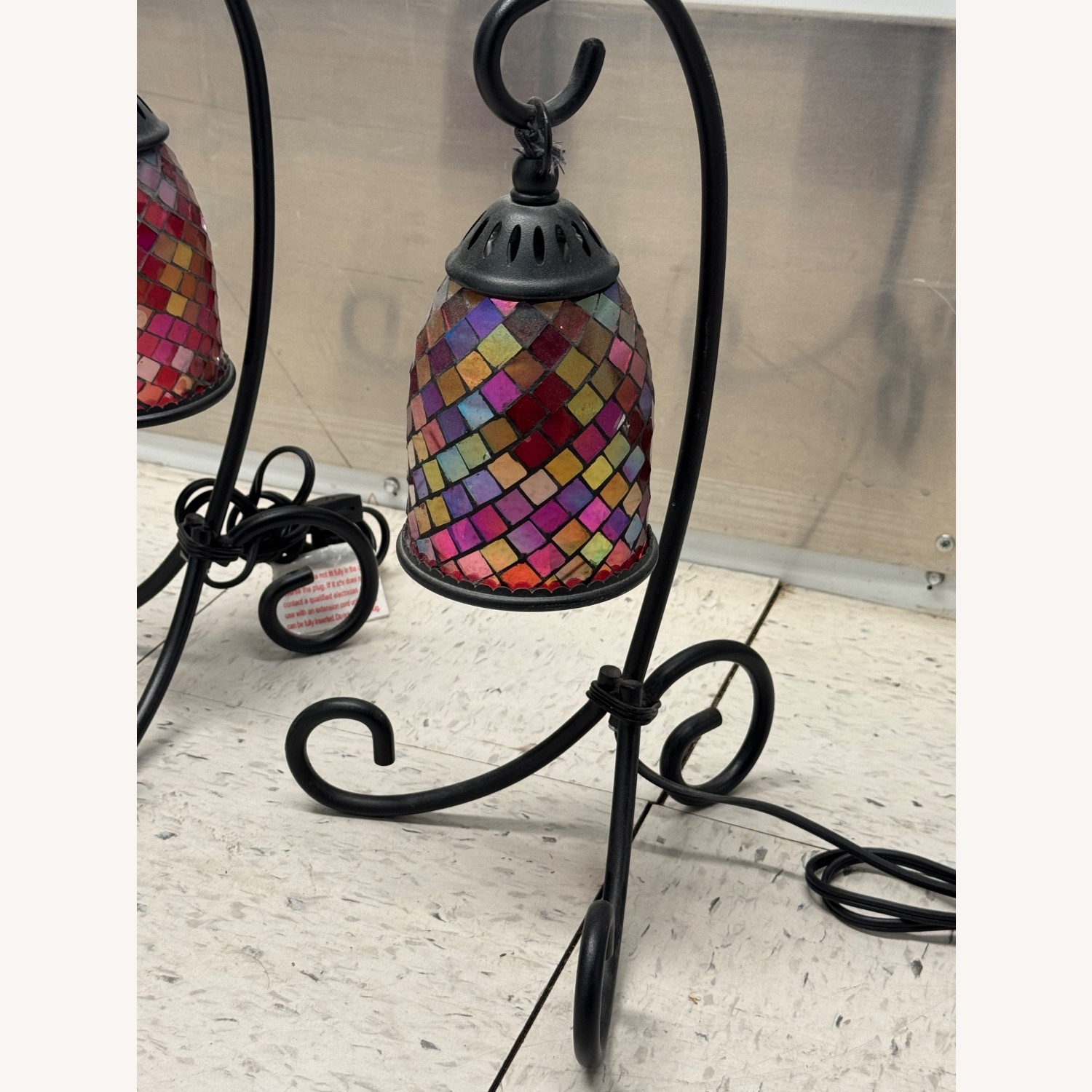Mosaic Glass Lamp Set of 2 - image-1