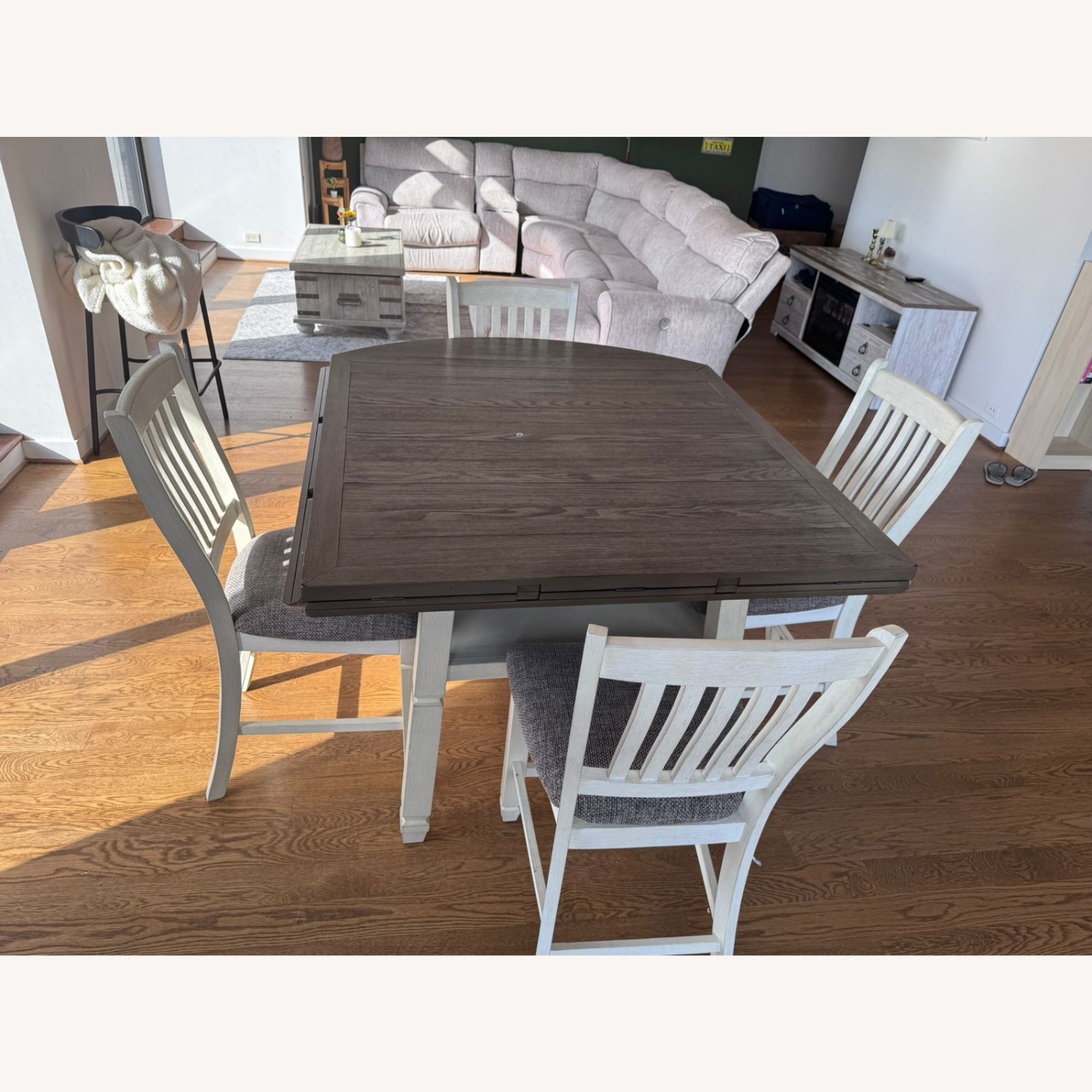 High Dining Table (Extendible) with 4 High Chairs - image-3