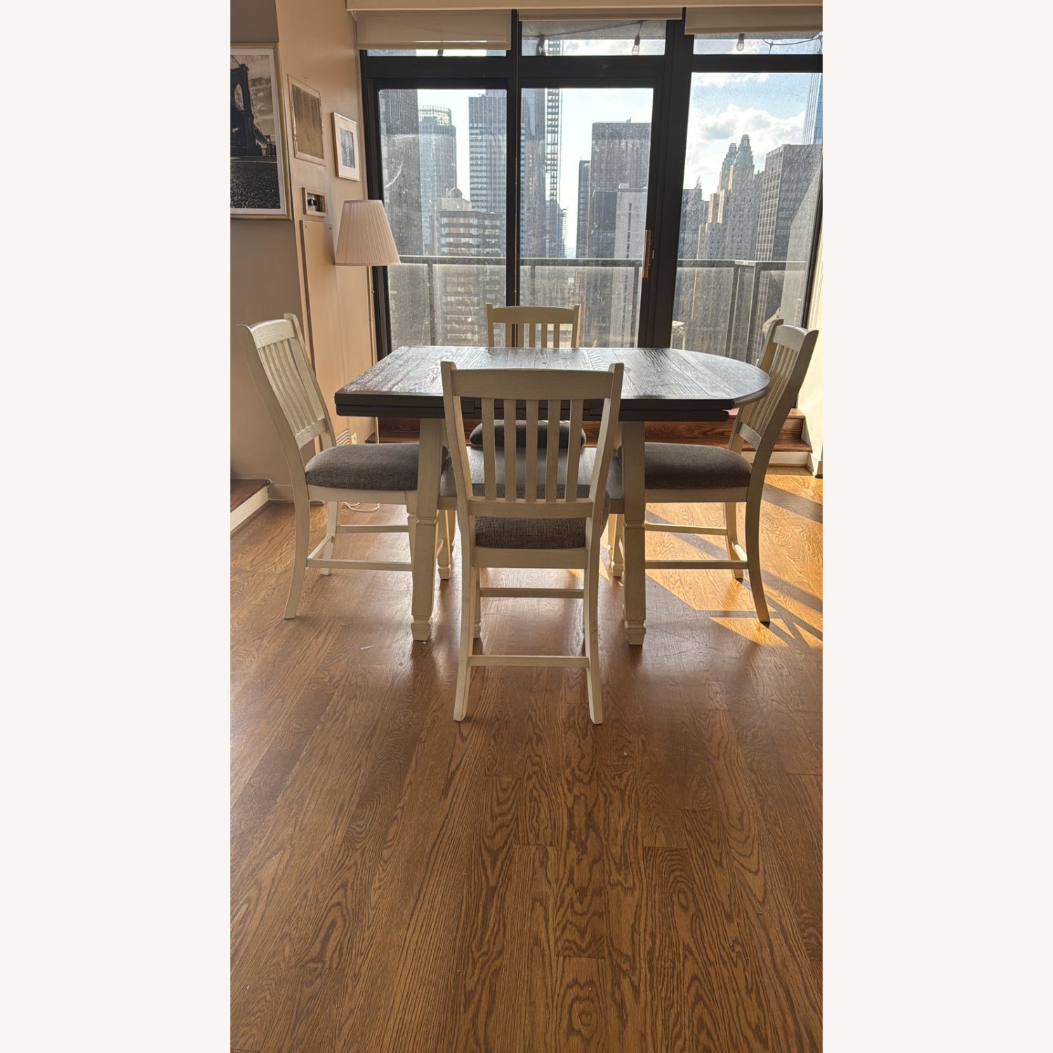 High Dining Table (Extendible) with 4 High Chairs - image-1