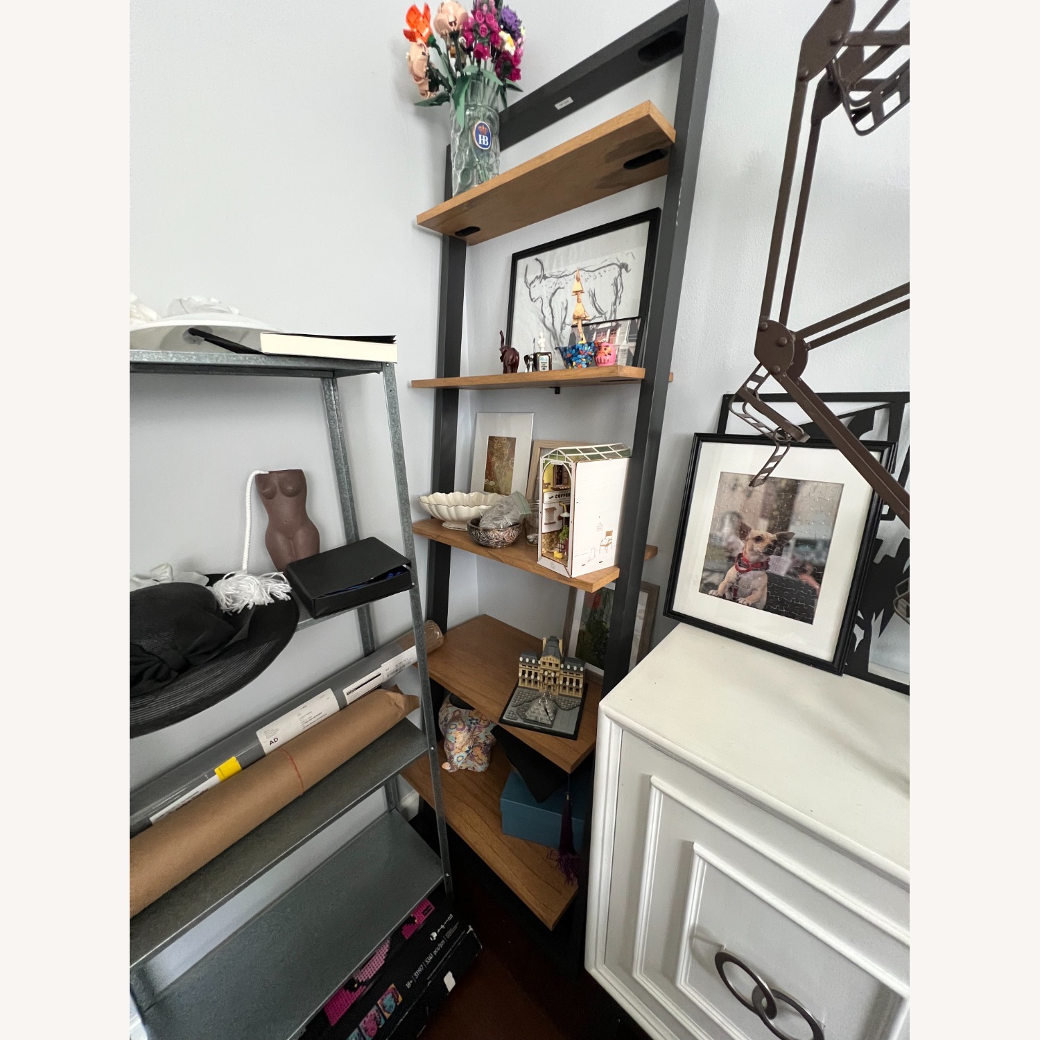 West Elm Ladder Shelving 2 Sand + Stone - image-2