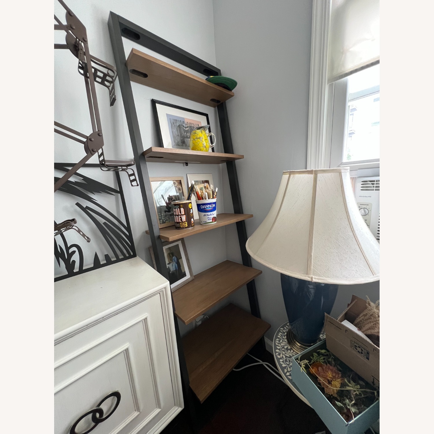West Elm Ladder Shelving 2 Sand + Stone - image-1