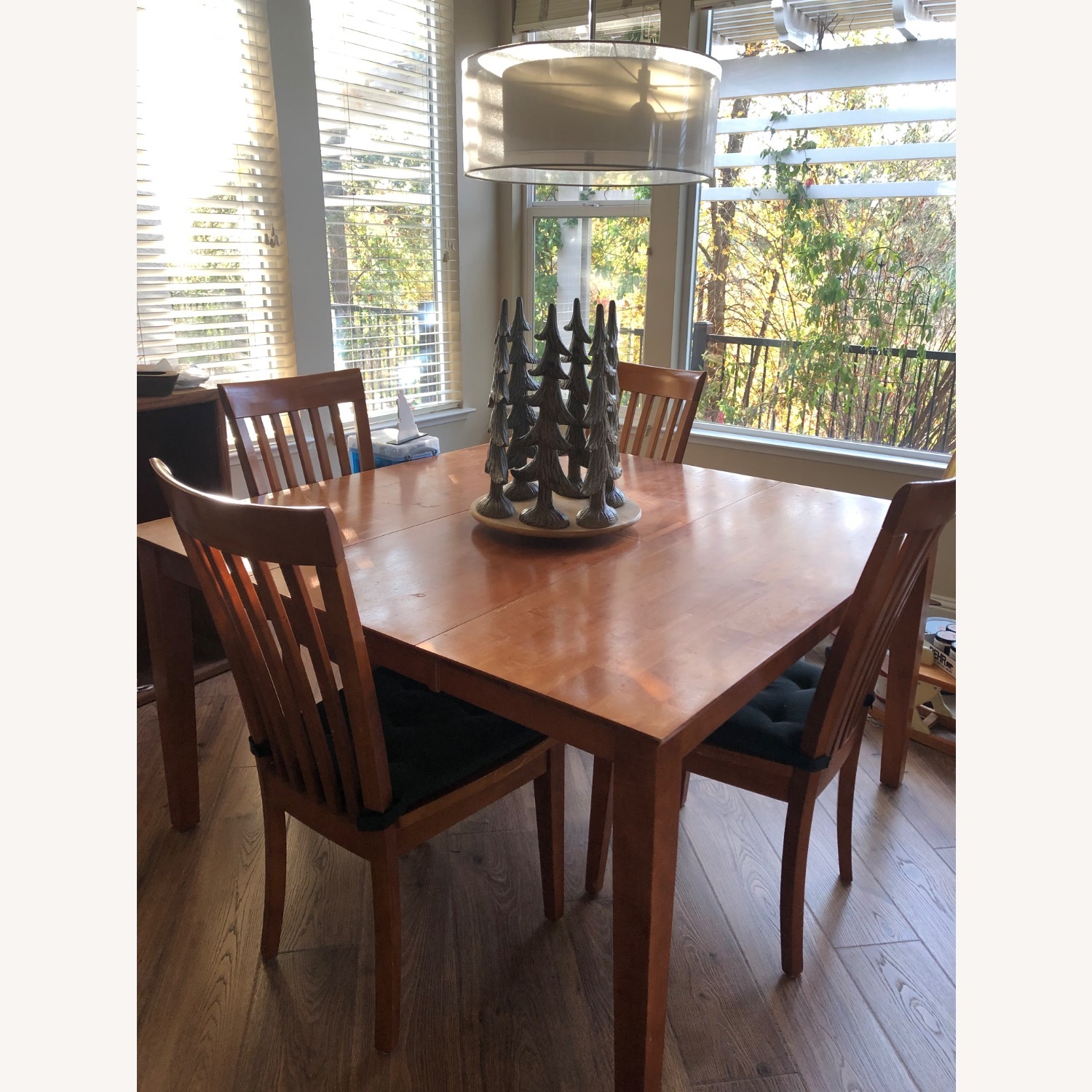 Solid Wood Dining Set with Butterfly Leaf - image-7
