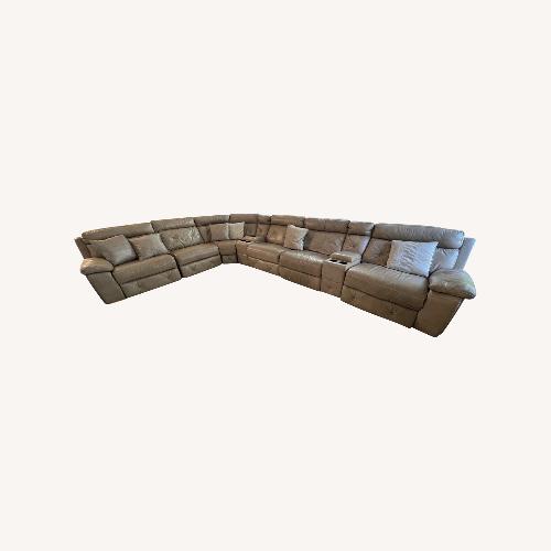 Used L Shape Leather 6 Piece (3  Reclining Seats) for sale on AptDeco