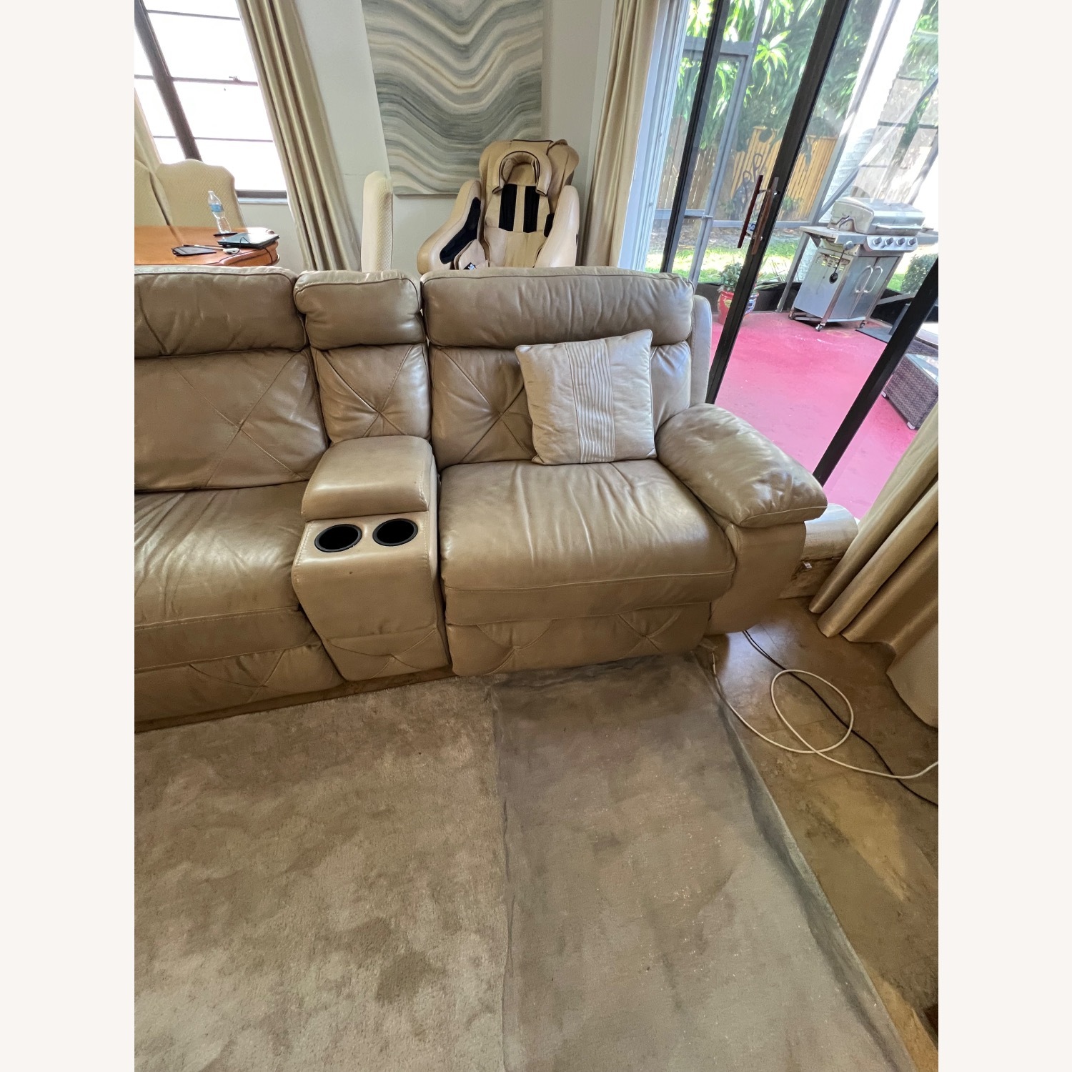 L Shape Leather 6 Piece (3 Reclining Seats) - image-5