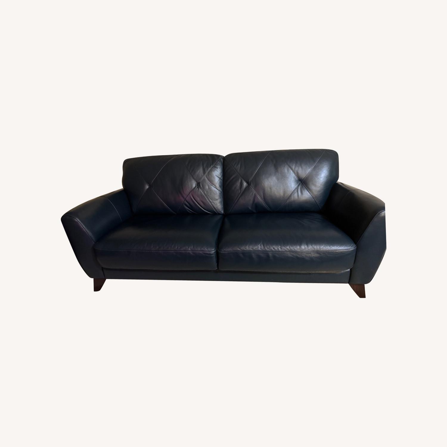 Miya 82” Tufted Leather Sofa - image-0