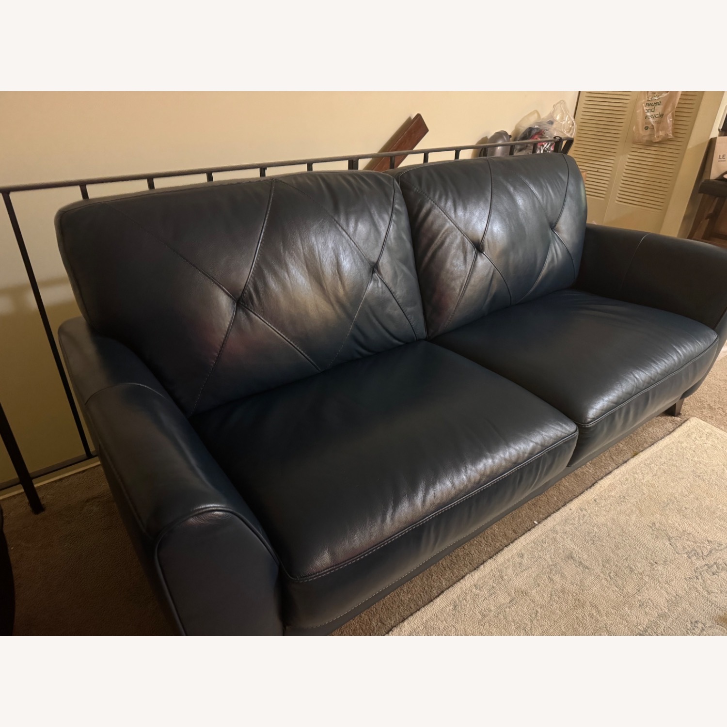 Miya 82” Tufted Leather Sofa - image-5