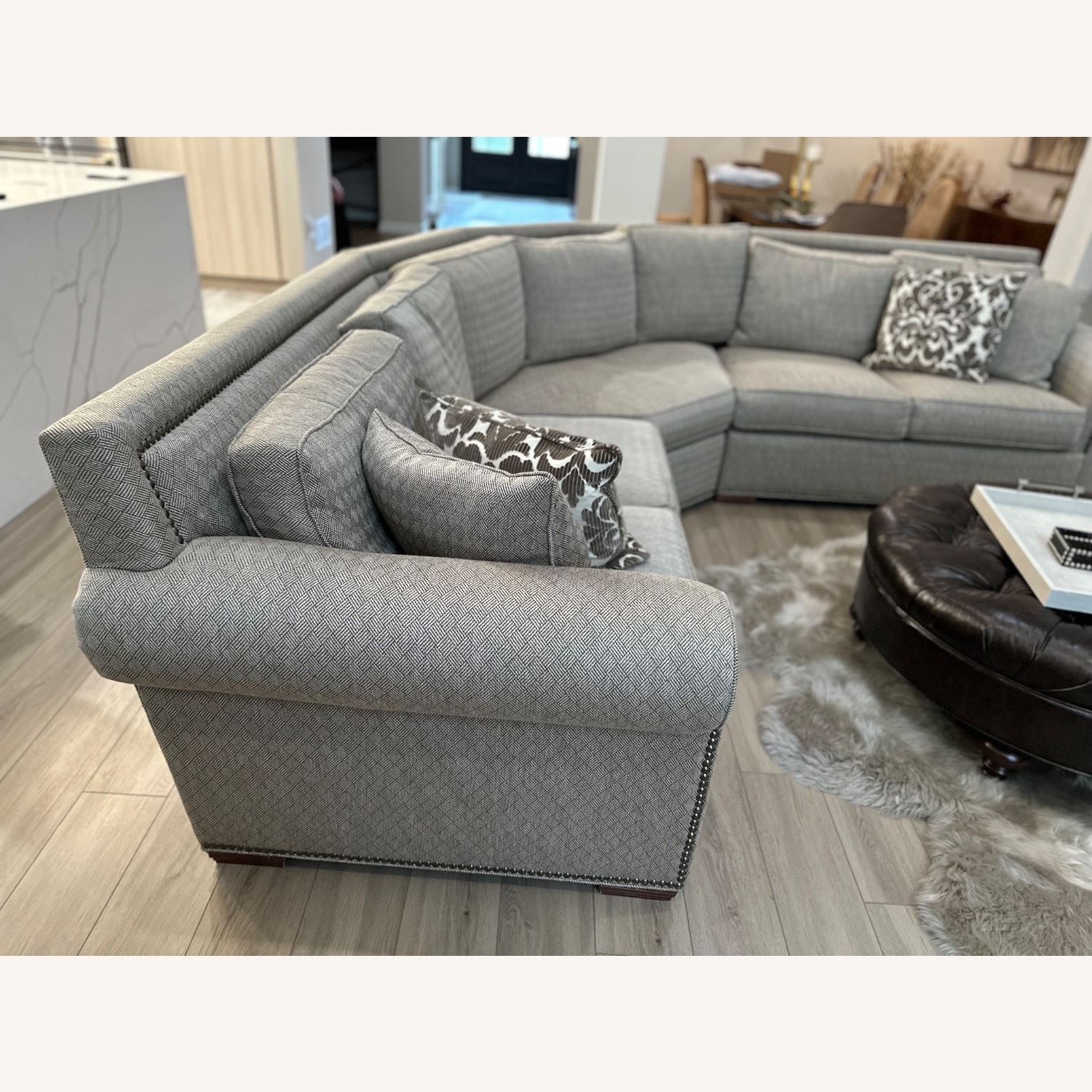 Thomasville Taupe 3 Piece Sectional - image-3