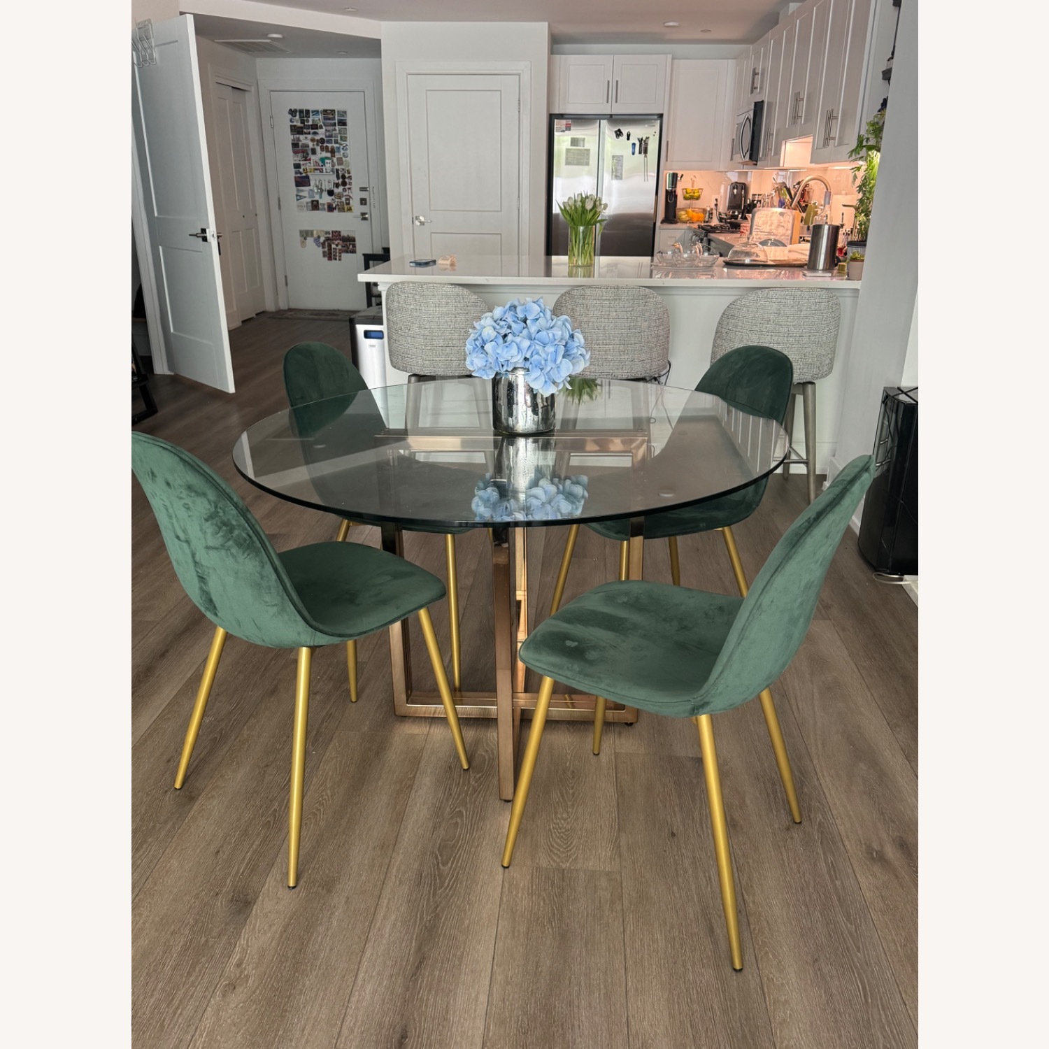 CB2 Silverado 47" Round Brass Dining Table - image-2