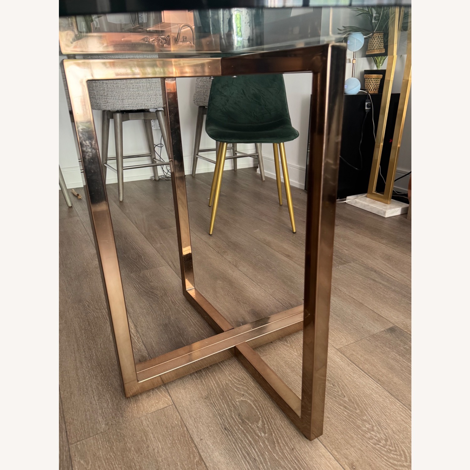 CB2 Silverado 47" Round Brass Dining Table - image-4