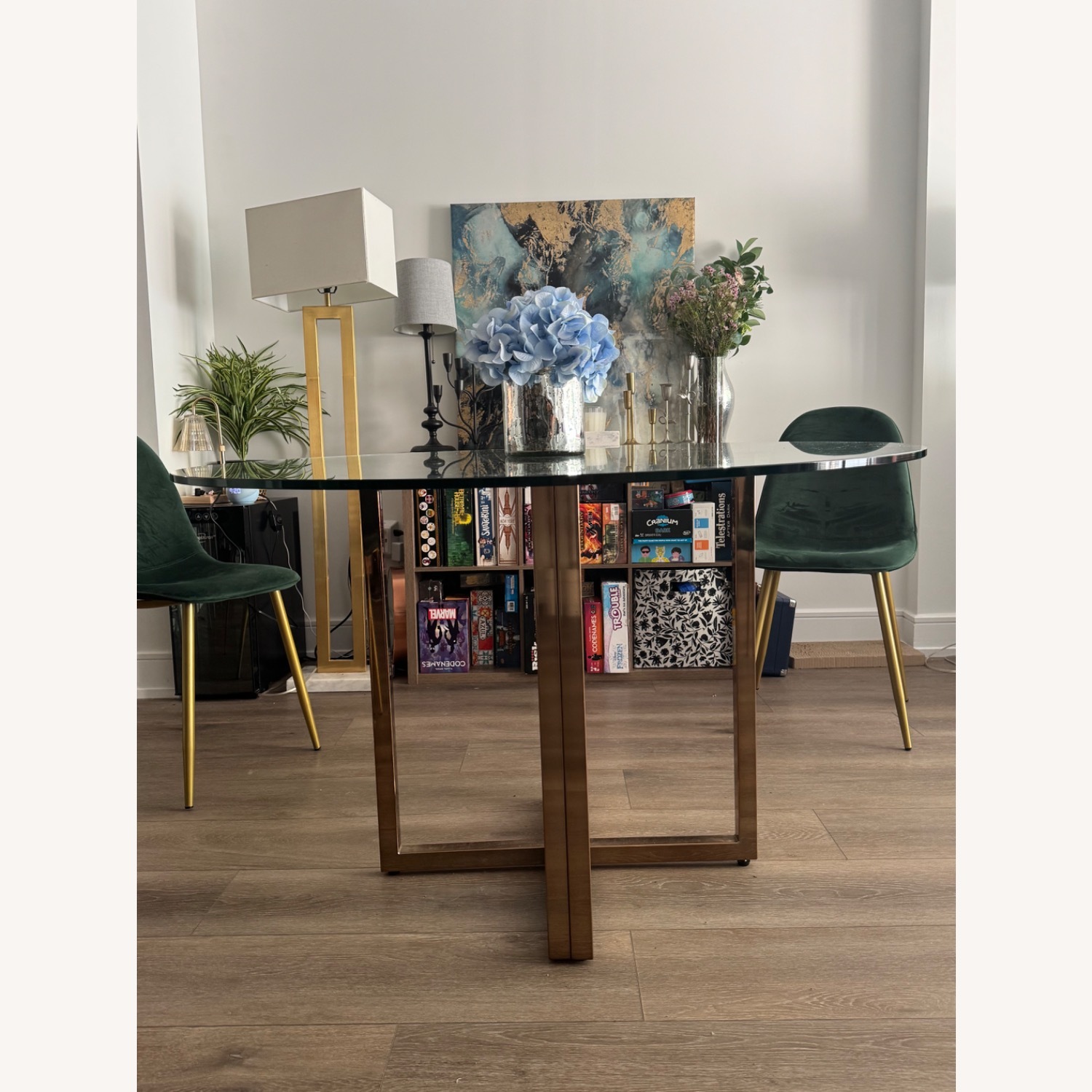 CB2 Silverado 47" Round Brass Dining Table - image-5