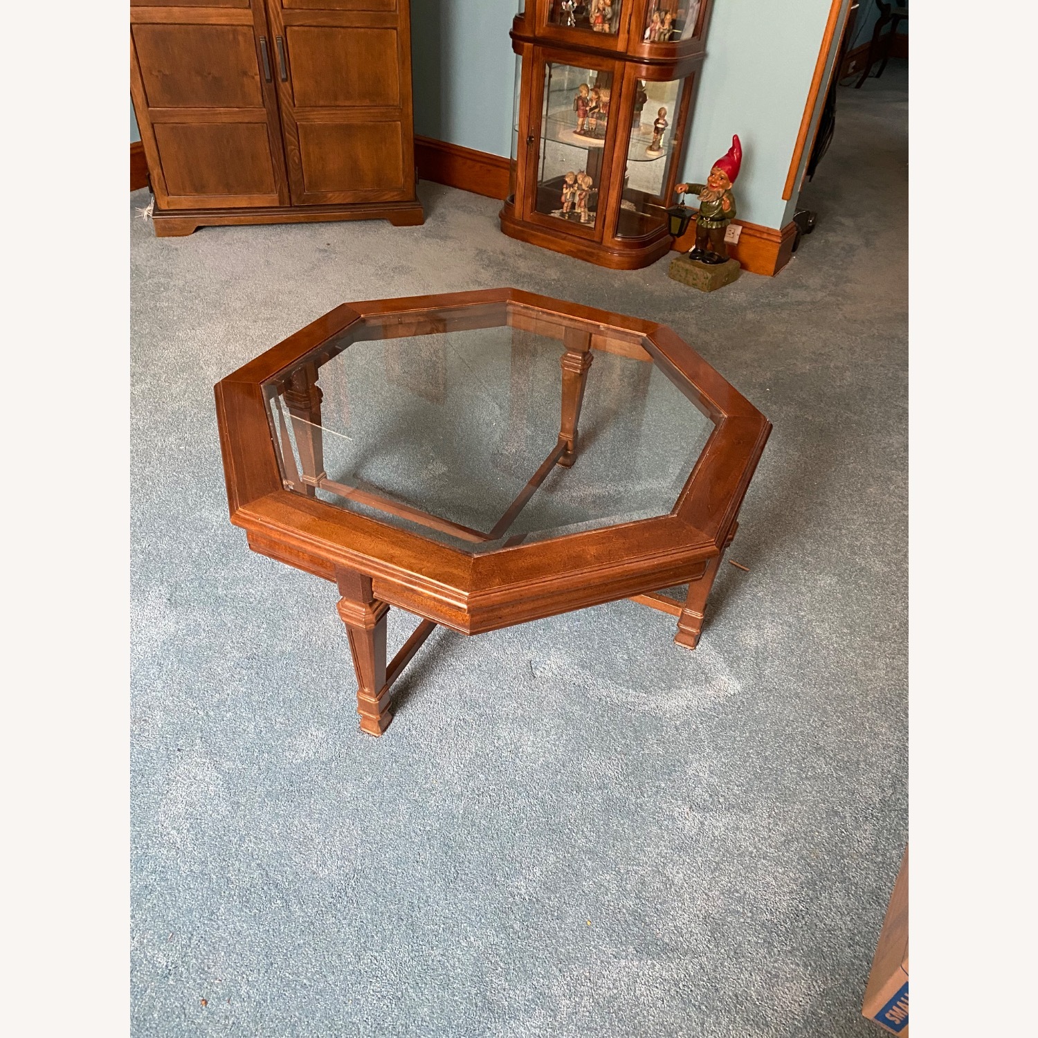 Stanley Octagonal Mahogany and Glass Coffee Table - image-0