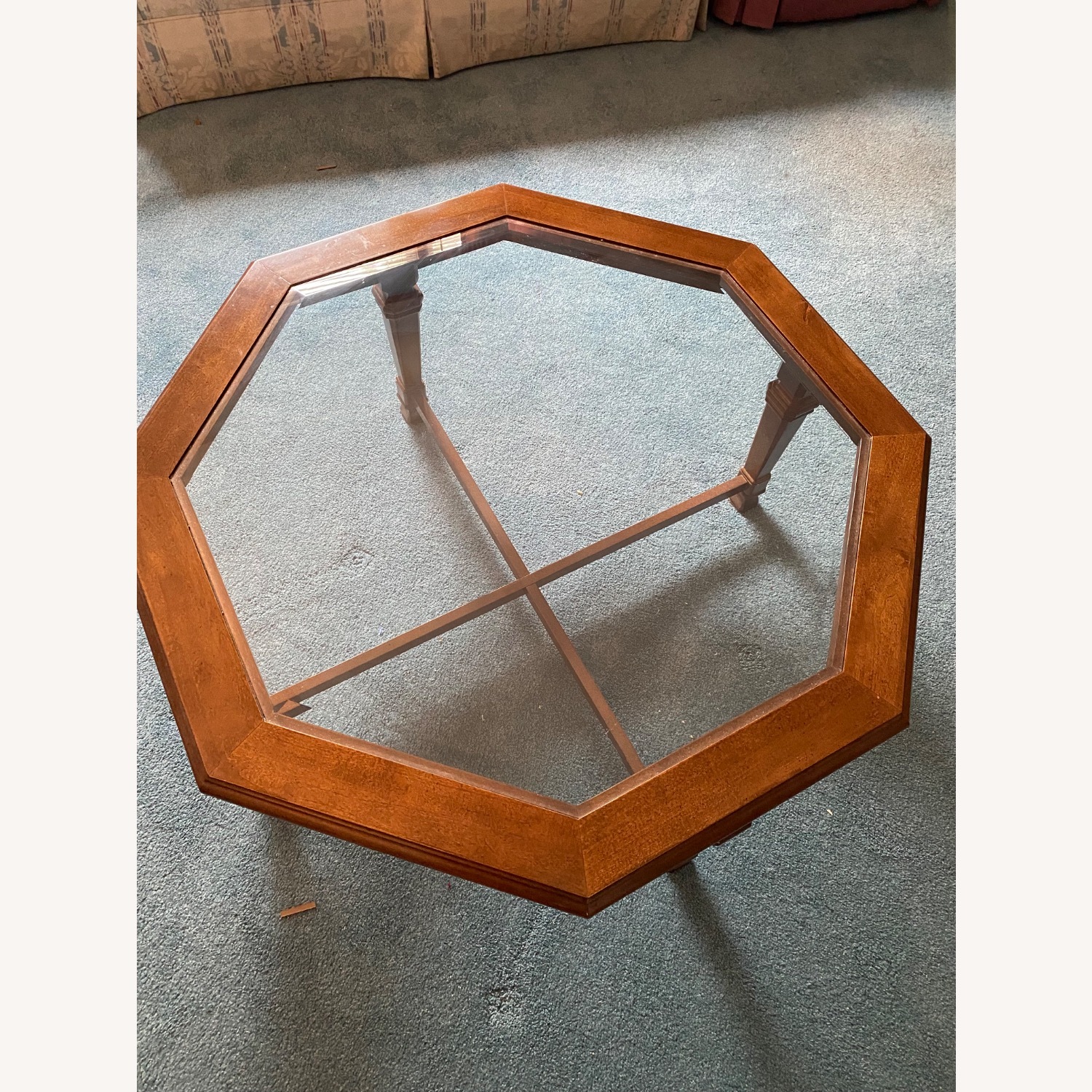Stanley Octagonal Mahogany and Glass Coffee Table - image-1