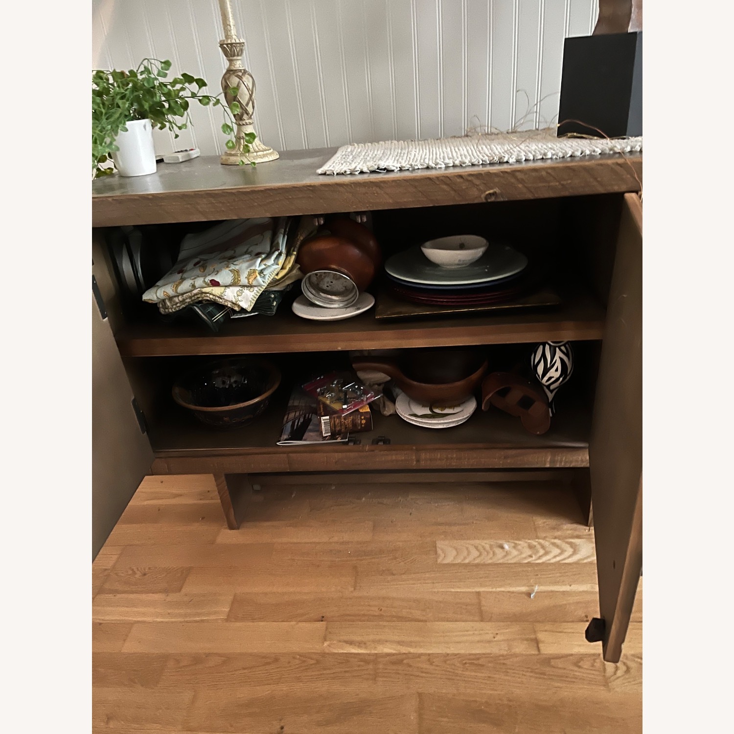 Rustic Metal Top Credenza - image-8