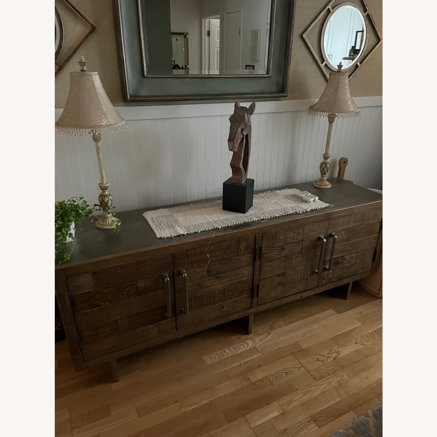 Rustic Metal Top Credenza - image-7