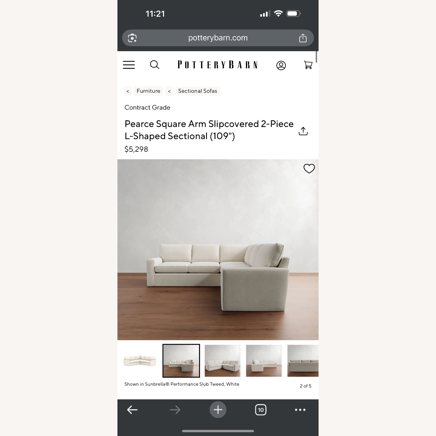 Pottery Barn Pearce Corner Sectional Couch - image-1