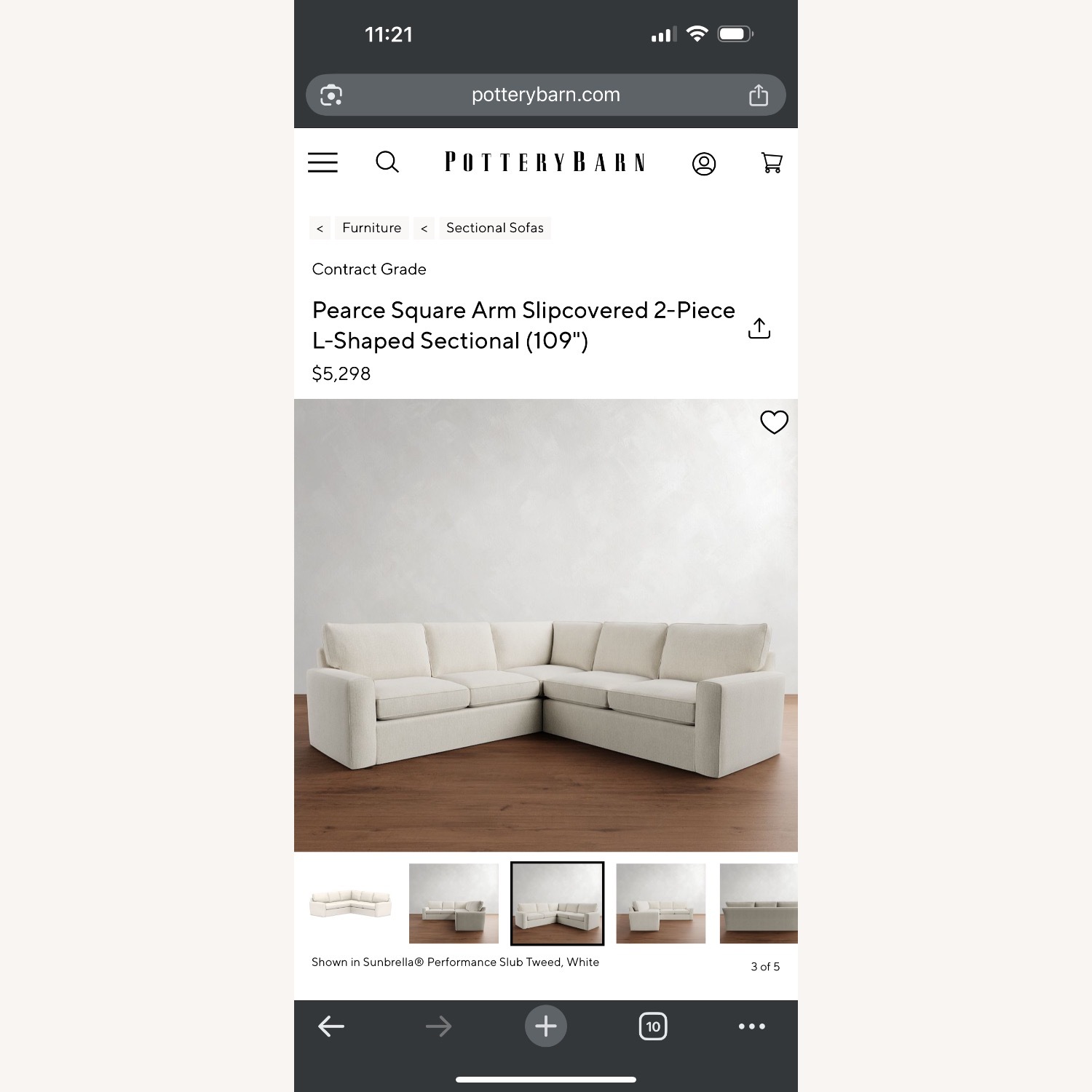 Pottery Barn Pearce Corner Sectional Couch