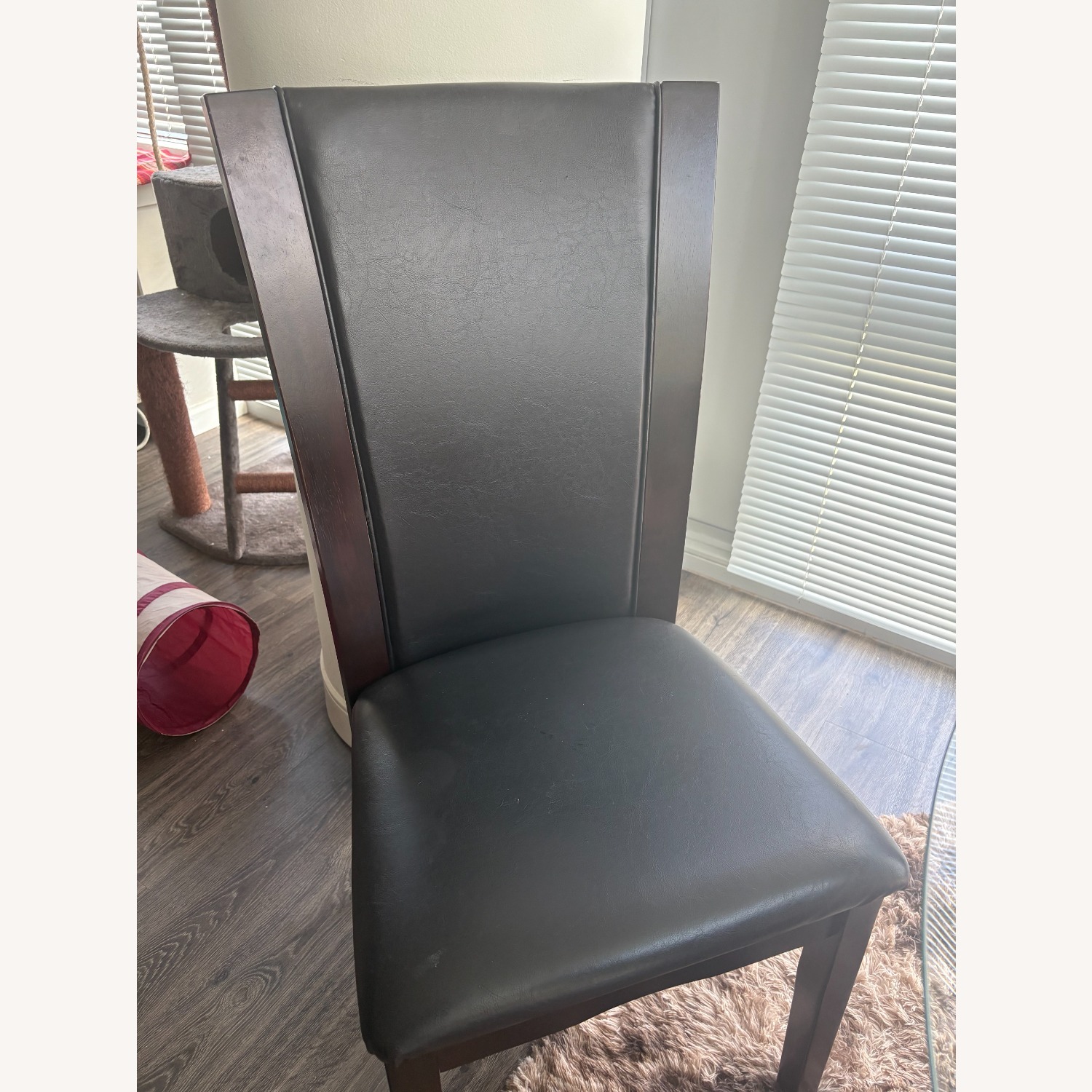 Dark Brown Wood Dining Set (4 Chairs) - image-5