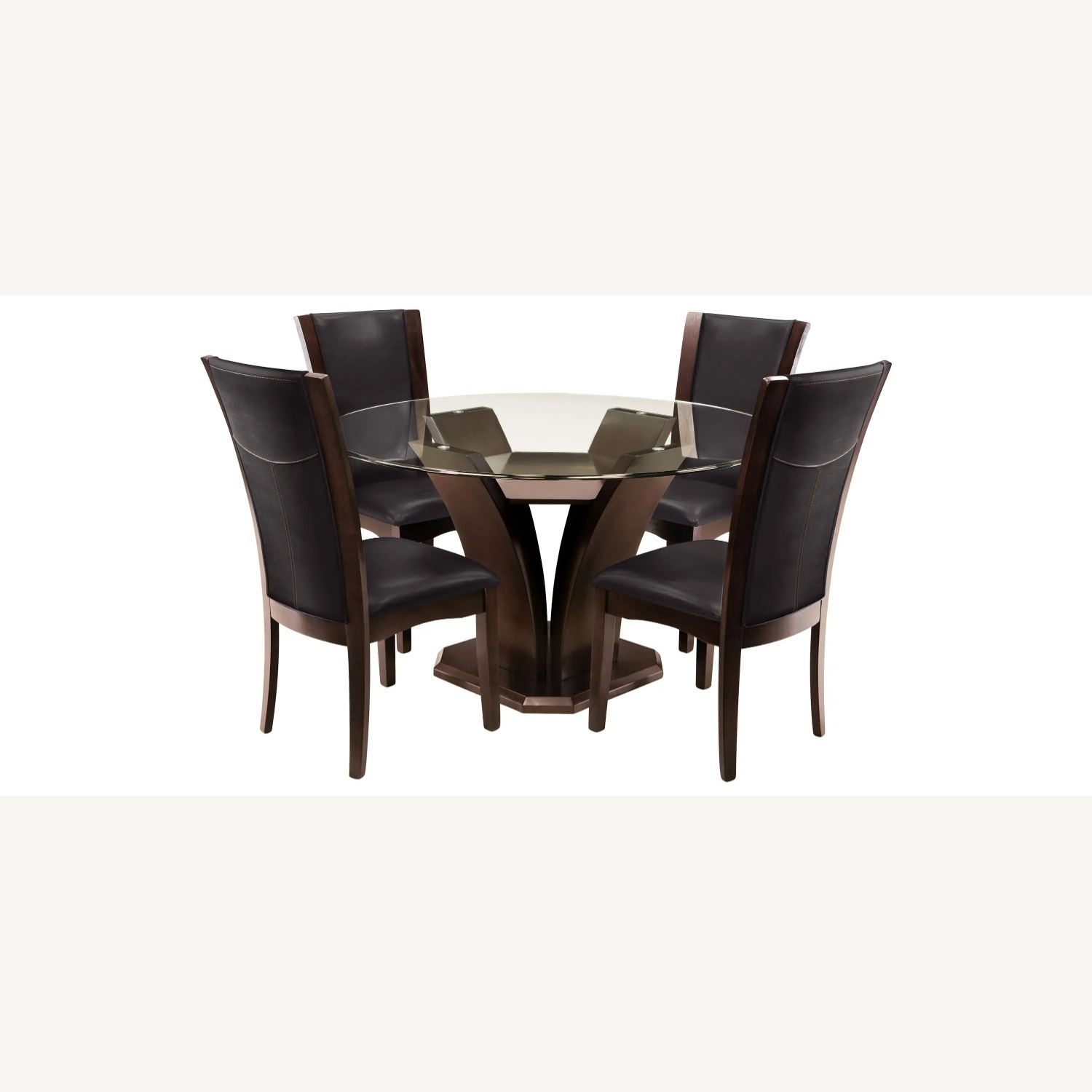 Dark Brown Wood Dining Set (4 Chairs) - image-0