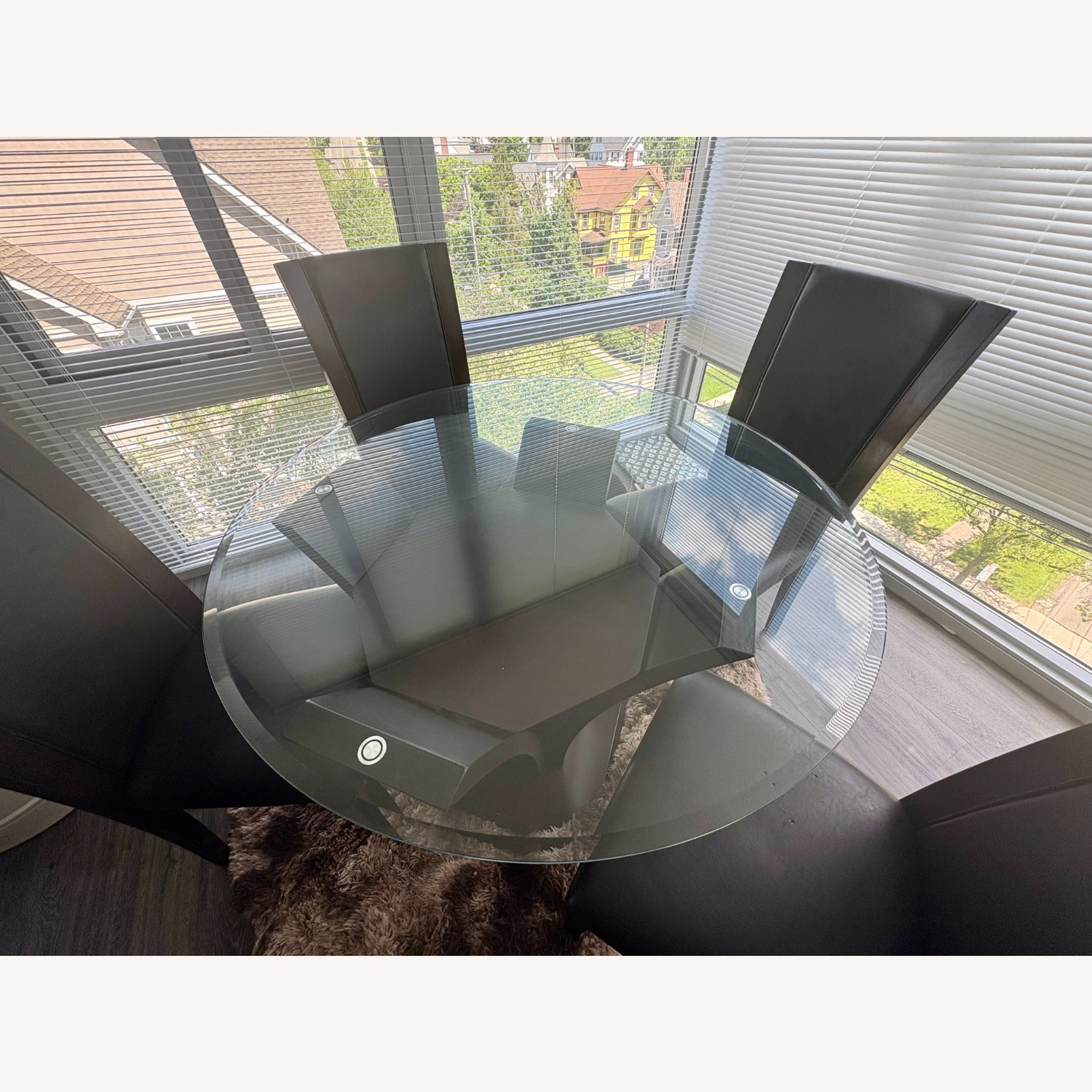 Dark Brown Wood Dining Set (4 Chairs) - image-4