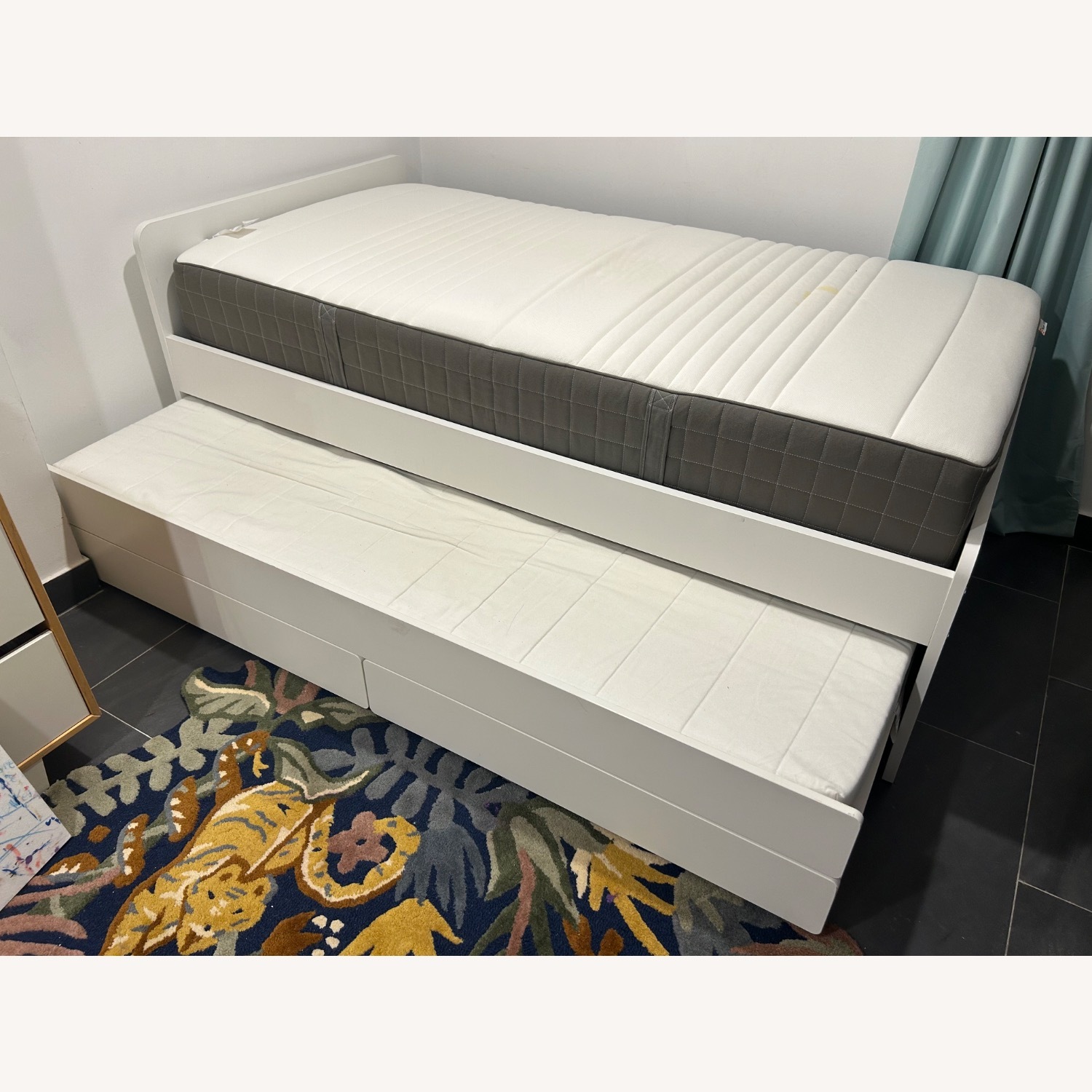 IKEA SLÄKT Kids Bed w Pull-Out Bed + Storage - image-1