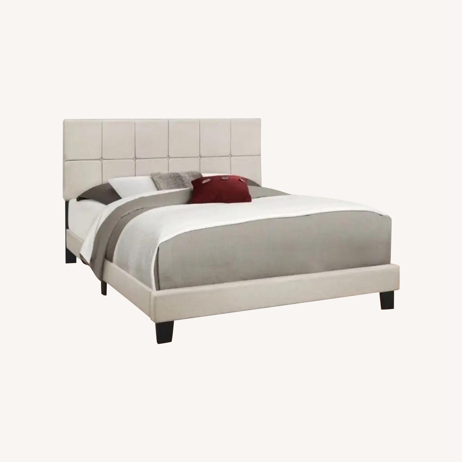 The Brick Beige Panel Tufted Queen Platform Bed - image-0