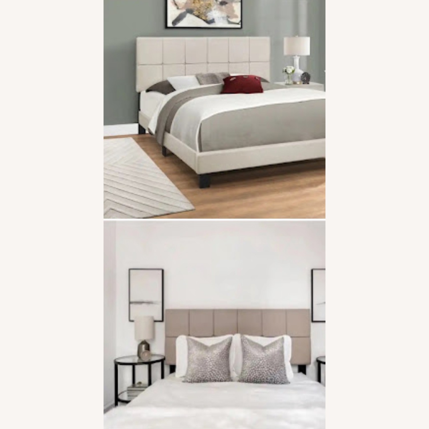 The Brick Beige Panel Tufted Queen Platform Bed - image-2