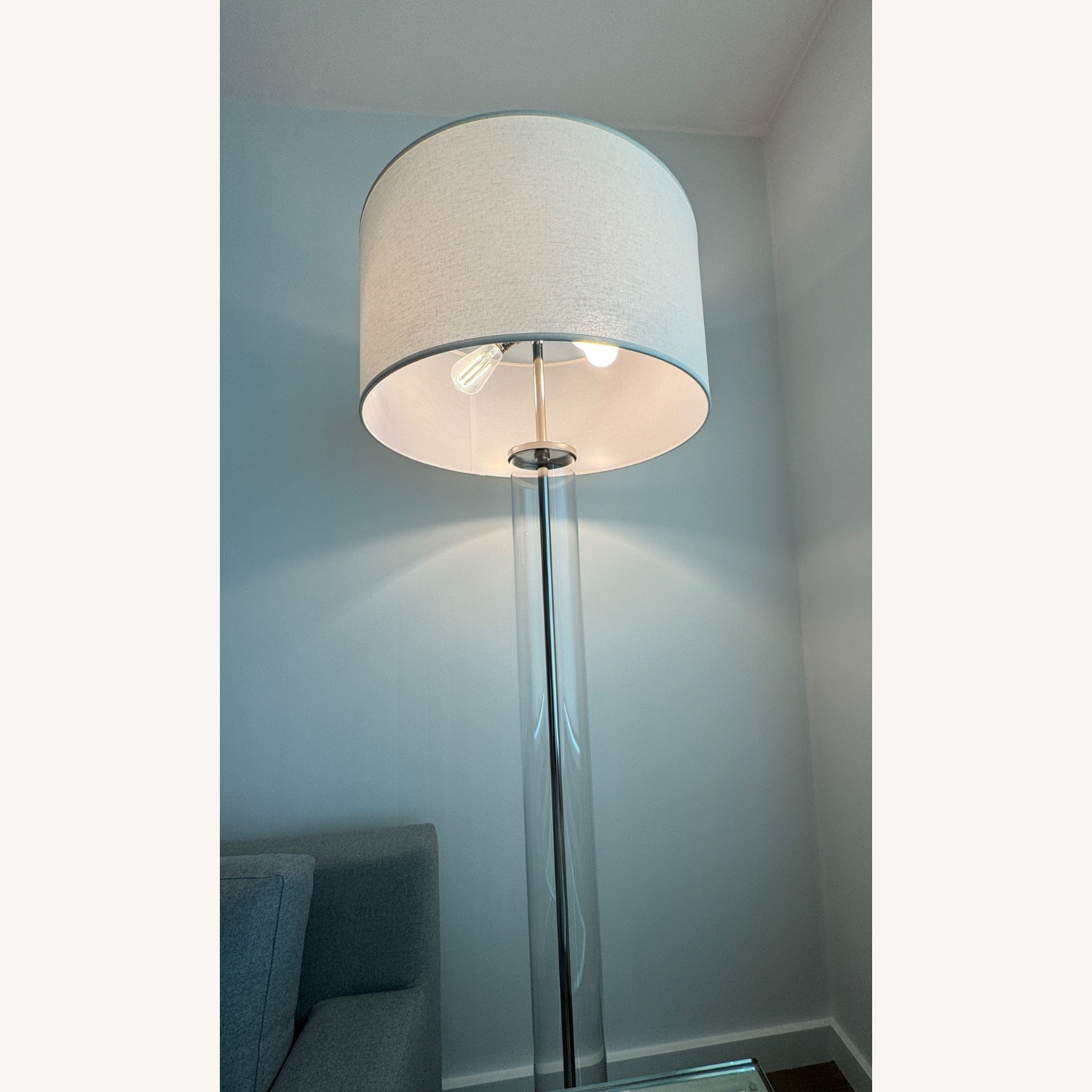 Restoration Hardware French Column Floor Lamp in Nickel Set of 2 - image-3