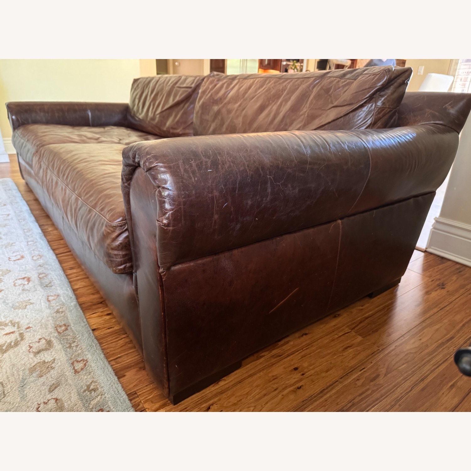 Restoration Hardware Leather Sofa - image-3