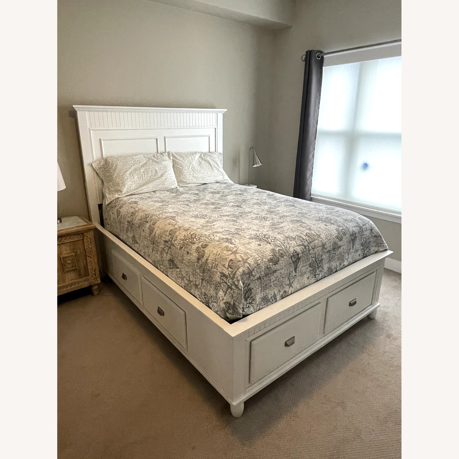 Spencer Full White Storage Platform Bed - image-1