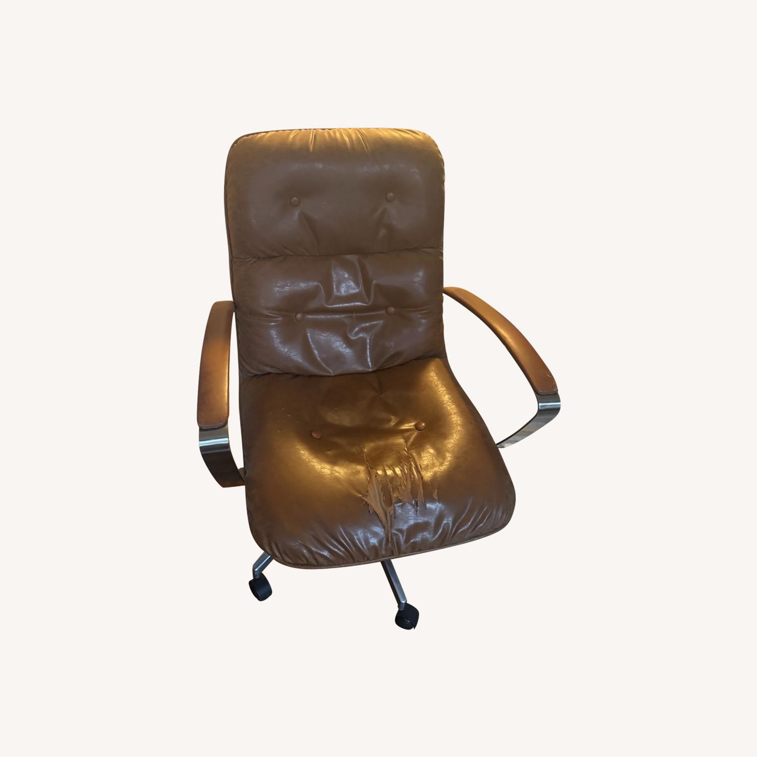 Zuo Brown Leather Office Chair - image-0