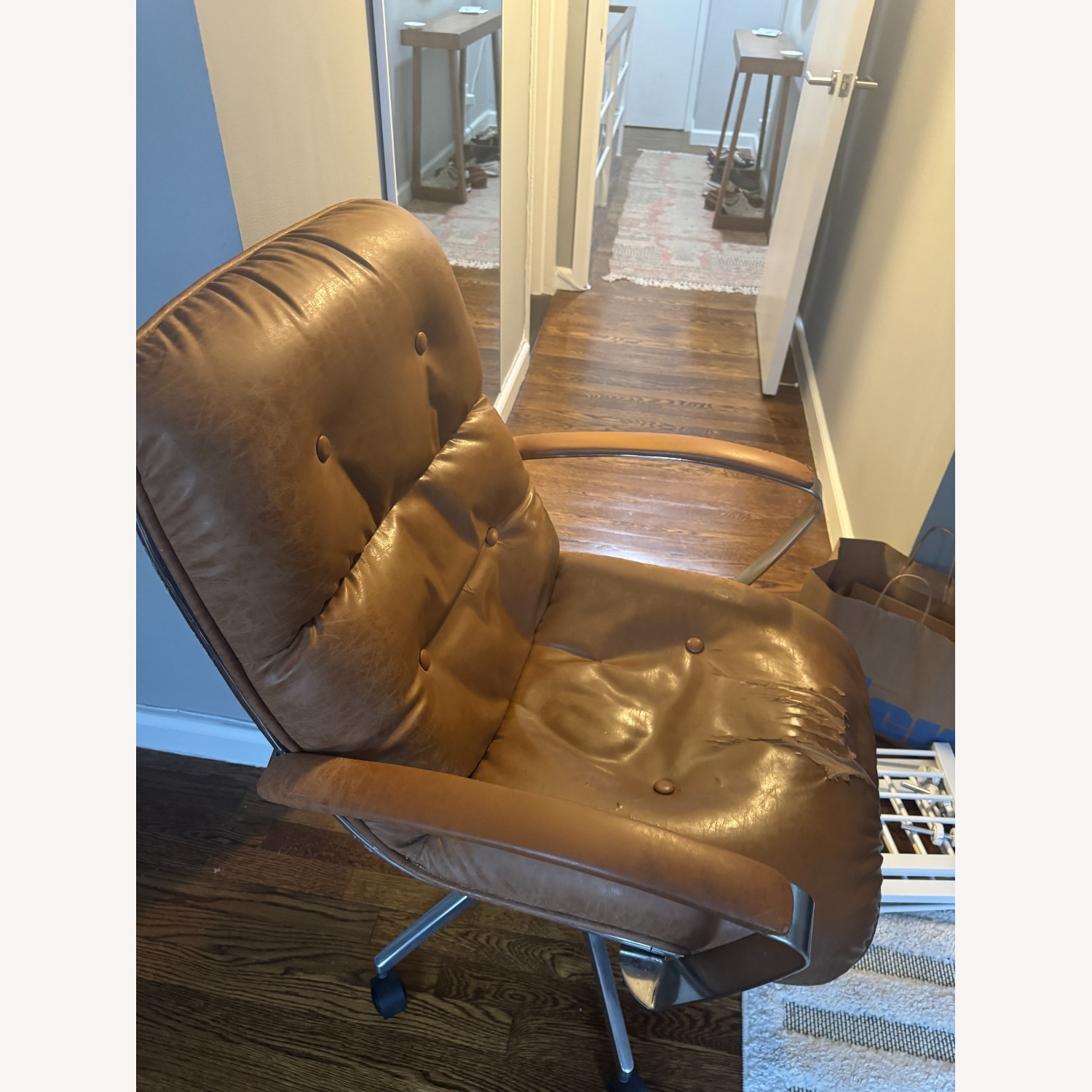 Zuo Brown Leather Office Chair - image-6