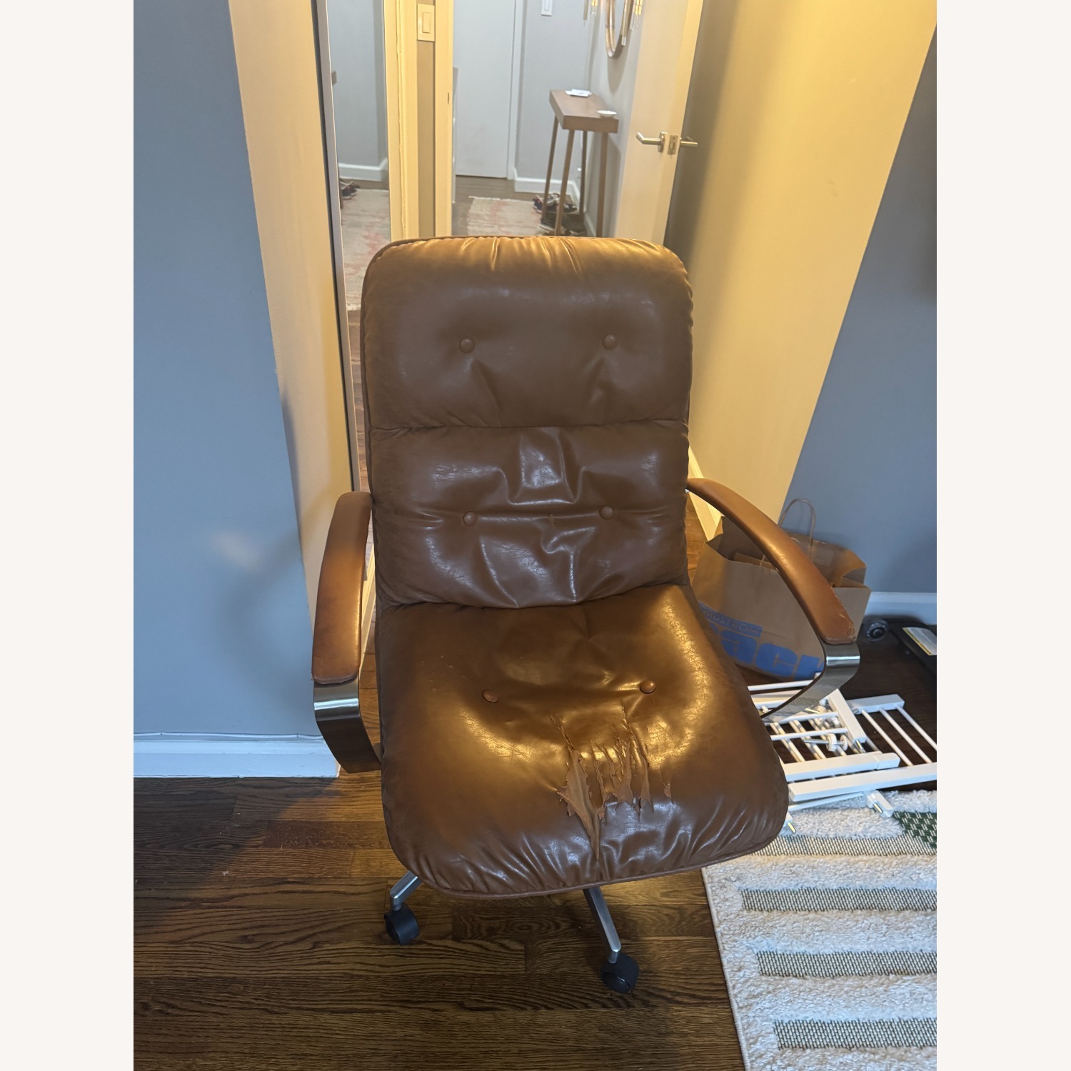 Zuo Brown Leather Office Chair - image-5