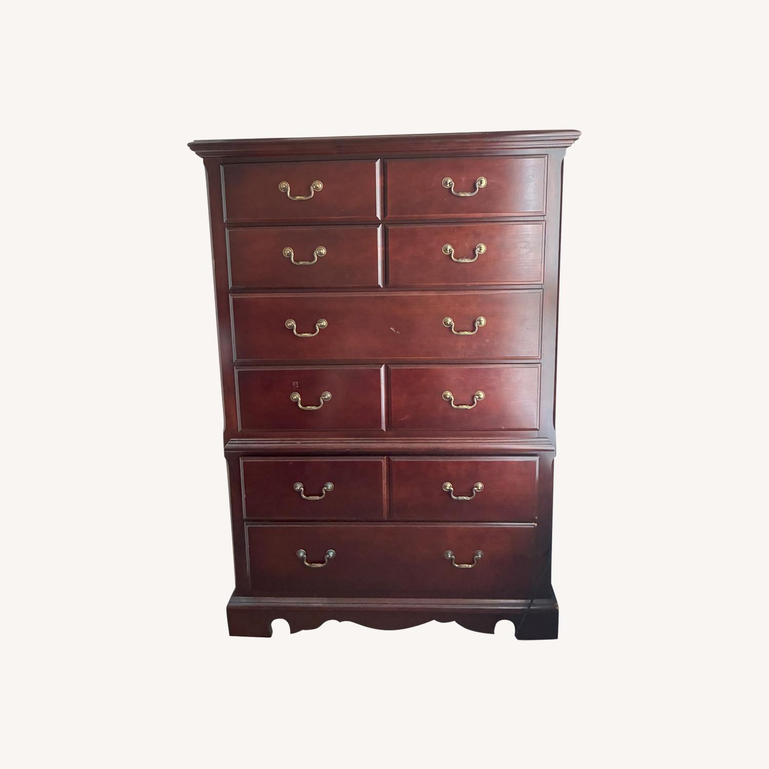 Dark Brown Wooden Dresser - image-0