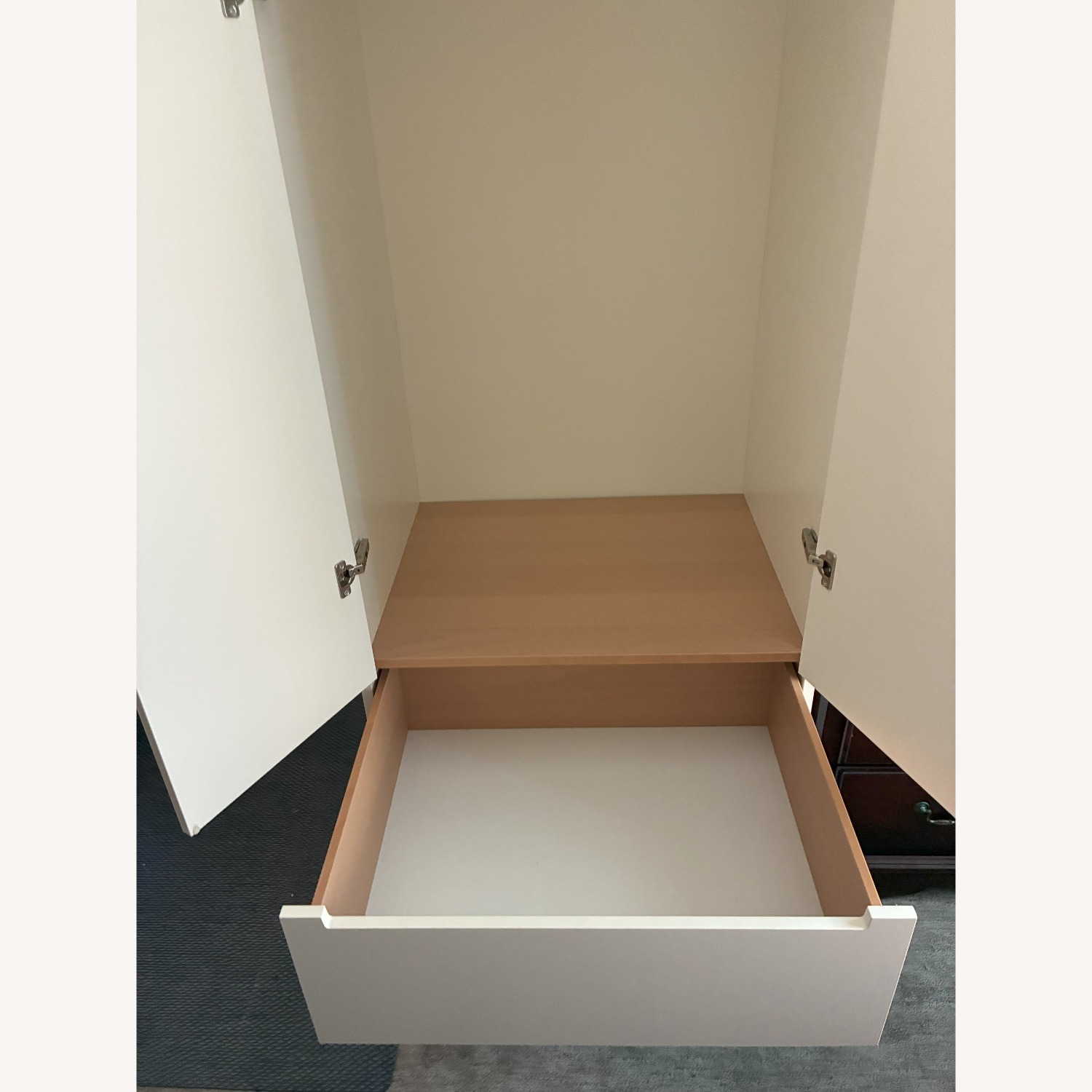 White Wooden Armoire Coat Closet - image-5