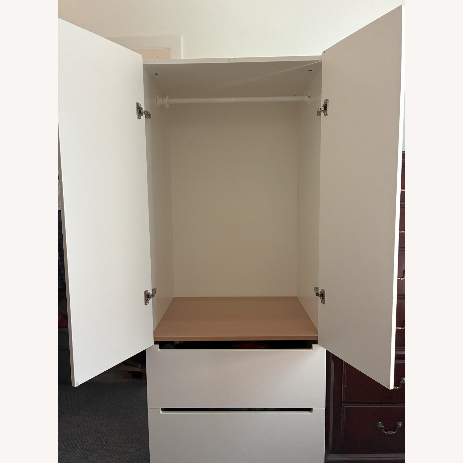 White Wooden Armoire Coat Closet - image-2