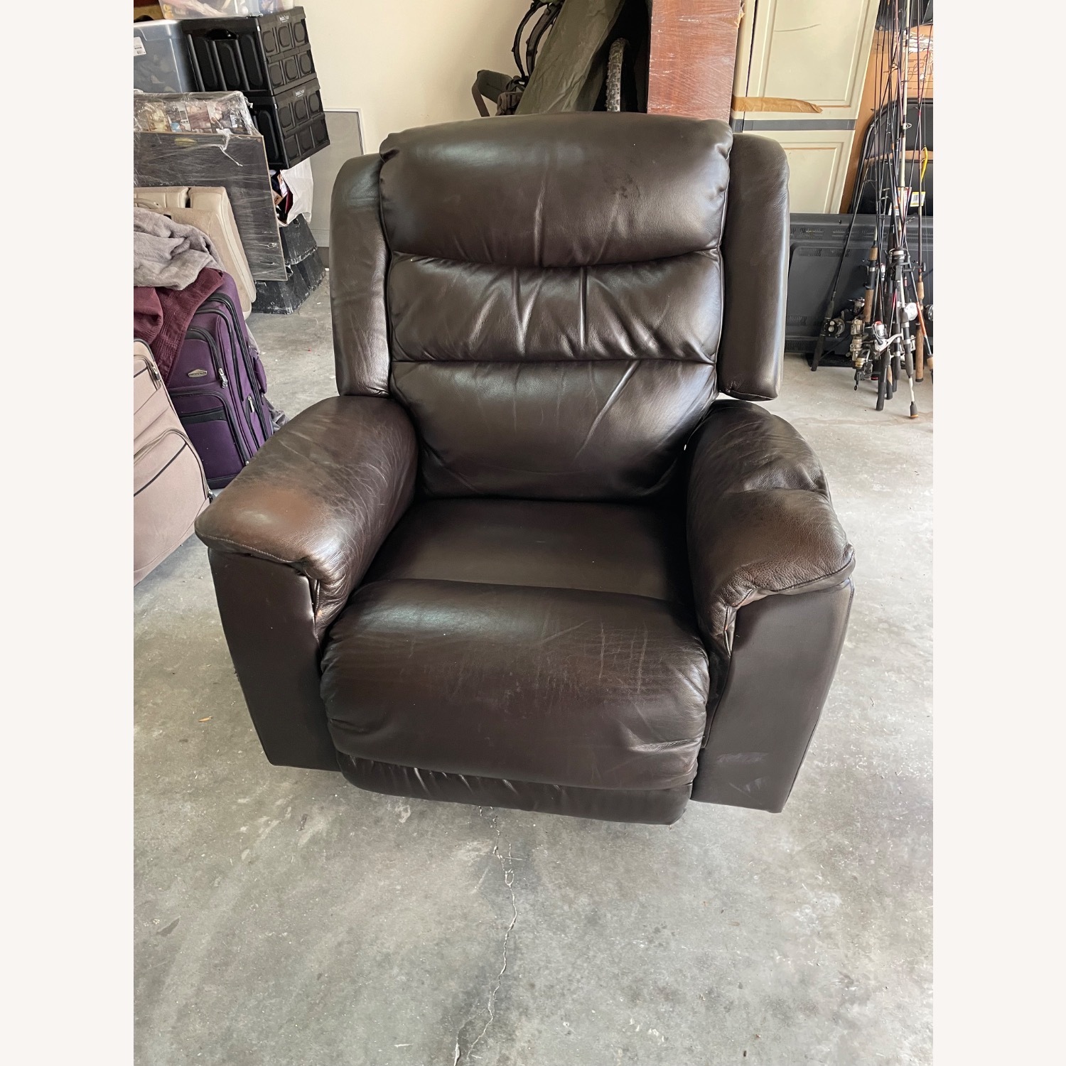 La-Z-Boy brown leather B&T Recliner/Rocker - image-8