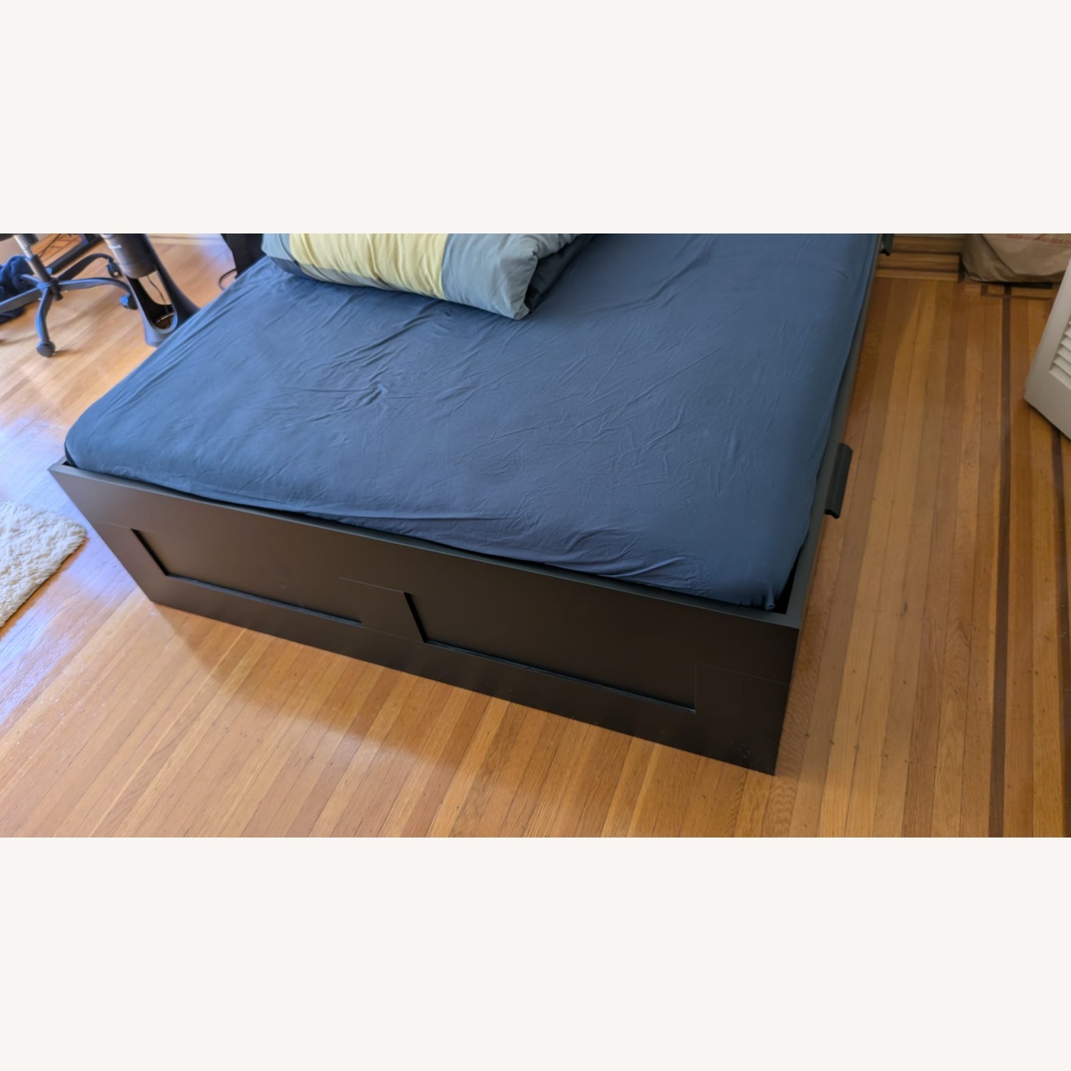 IKEA Brimnes Bed Frame with Storage Black Queen - image-3