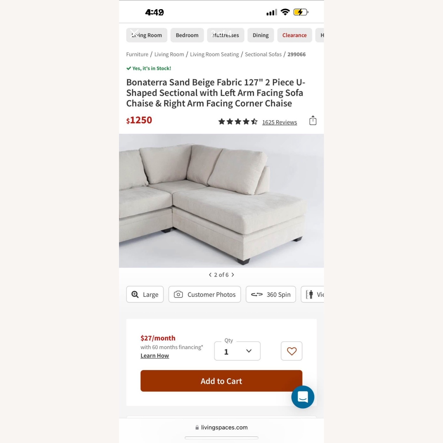 Living Spaces Bonaterra Couch - image-4