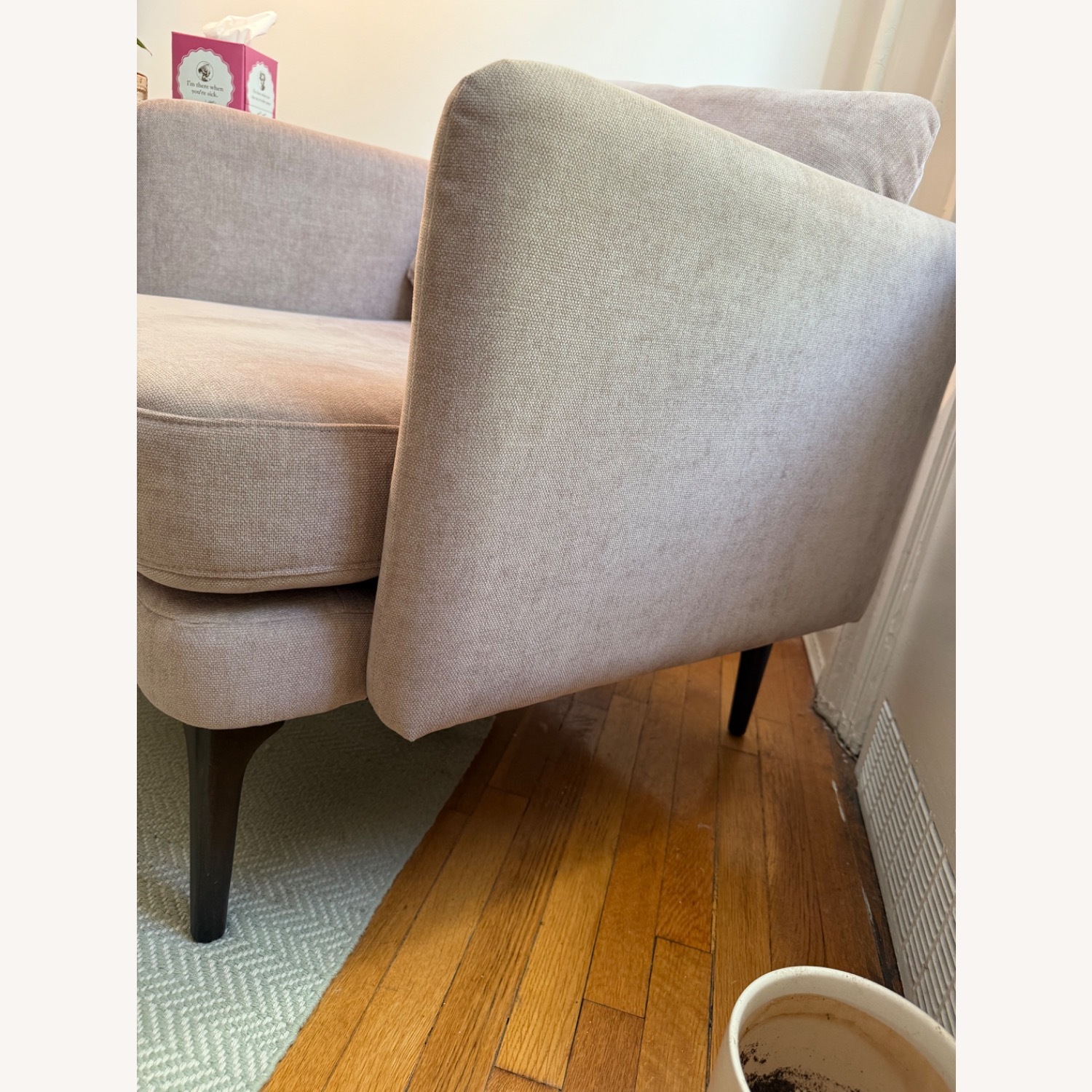 West Elm Auburn Mauve Chair & Ottoman - image-3