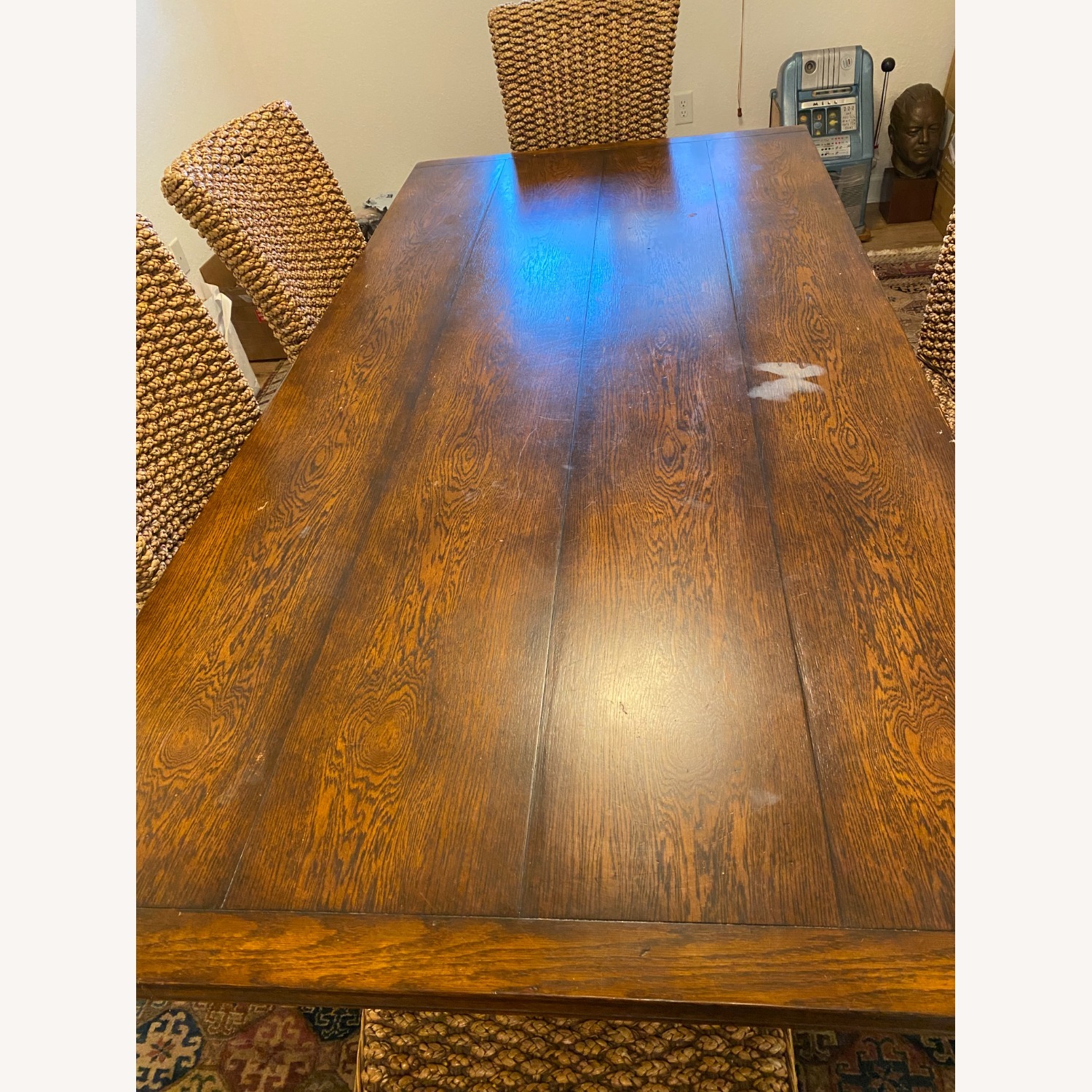 Solid Hardwood Dining Table with Iron Base - image-4