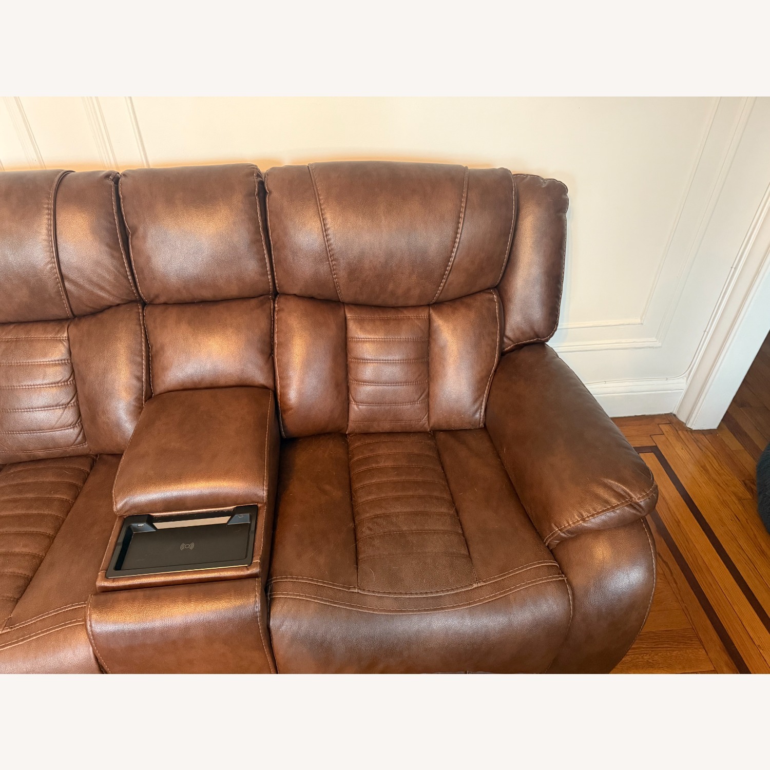 Ashley Furniture Dark Brown Real Leather 3-Piece Sectional  - image-2
