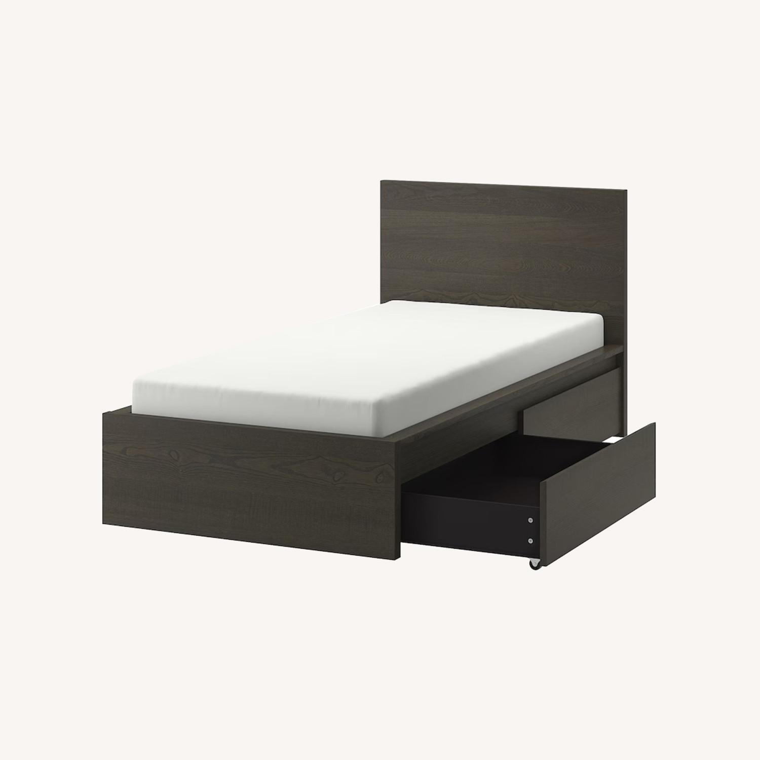 IKEA / MALM 80×100cm IKEA Malm Twin Bed Frame w Storage - AptDeco