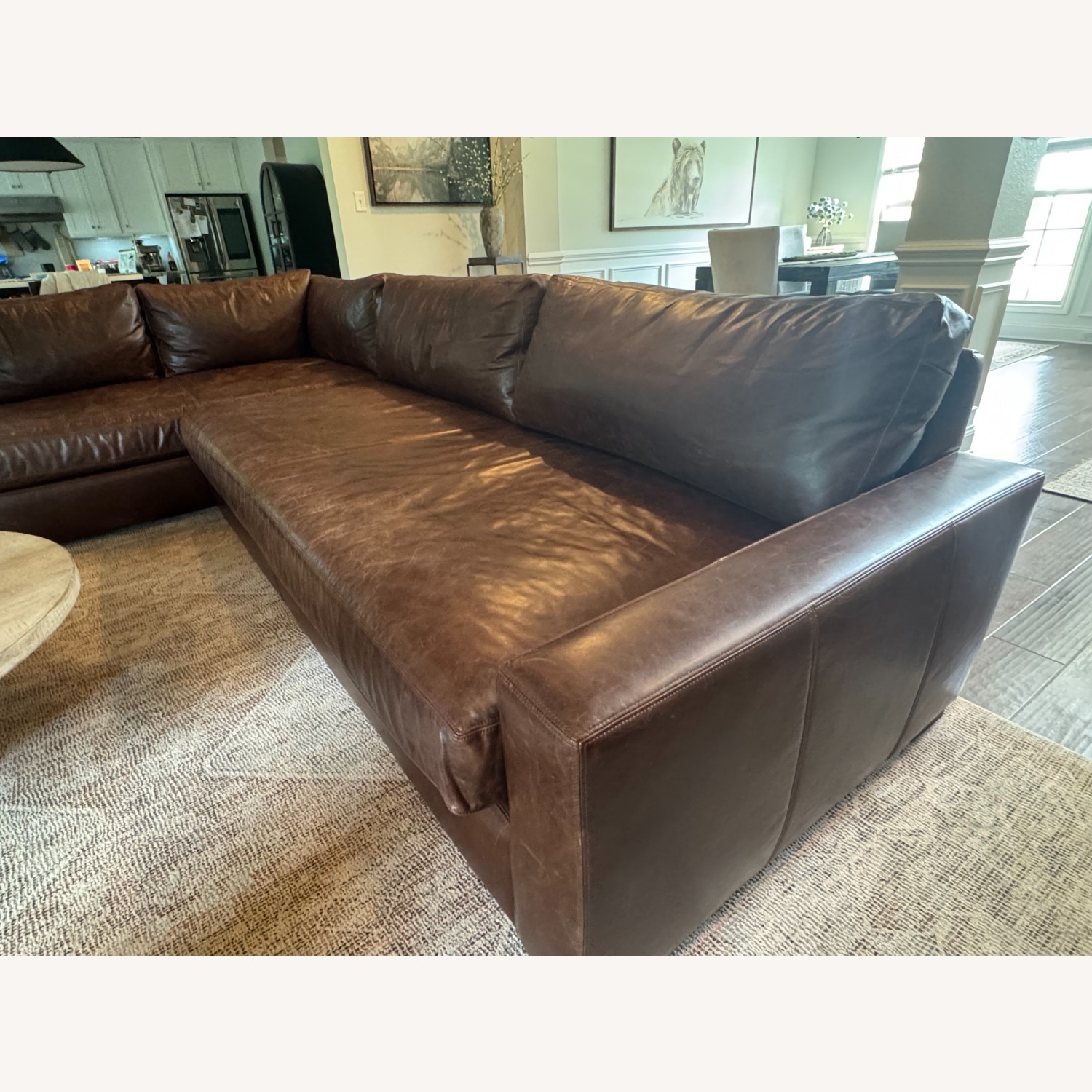 Restoration Hardware Leather Maxwell Couch - image-2