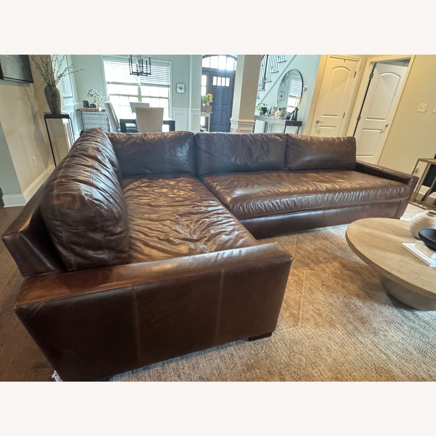 Restoration Hardware Leather Maxwell Couch - image-3