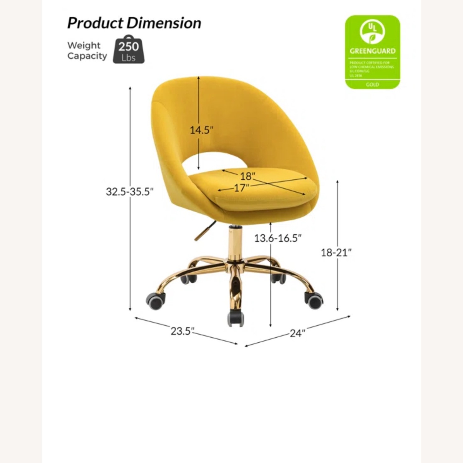 Wayfair Yellow Office Chair - image-3