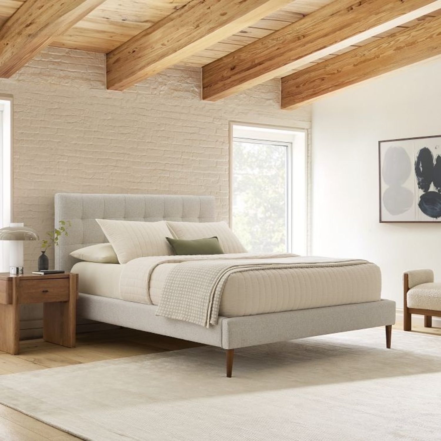 West Elm Emmett Diamond Tufted headboard - image-7