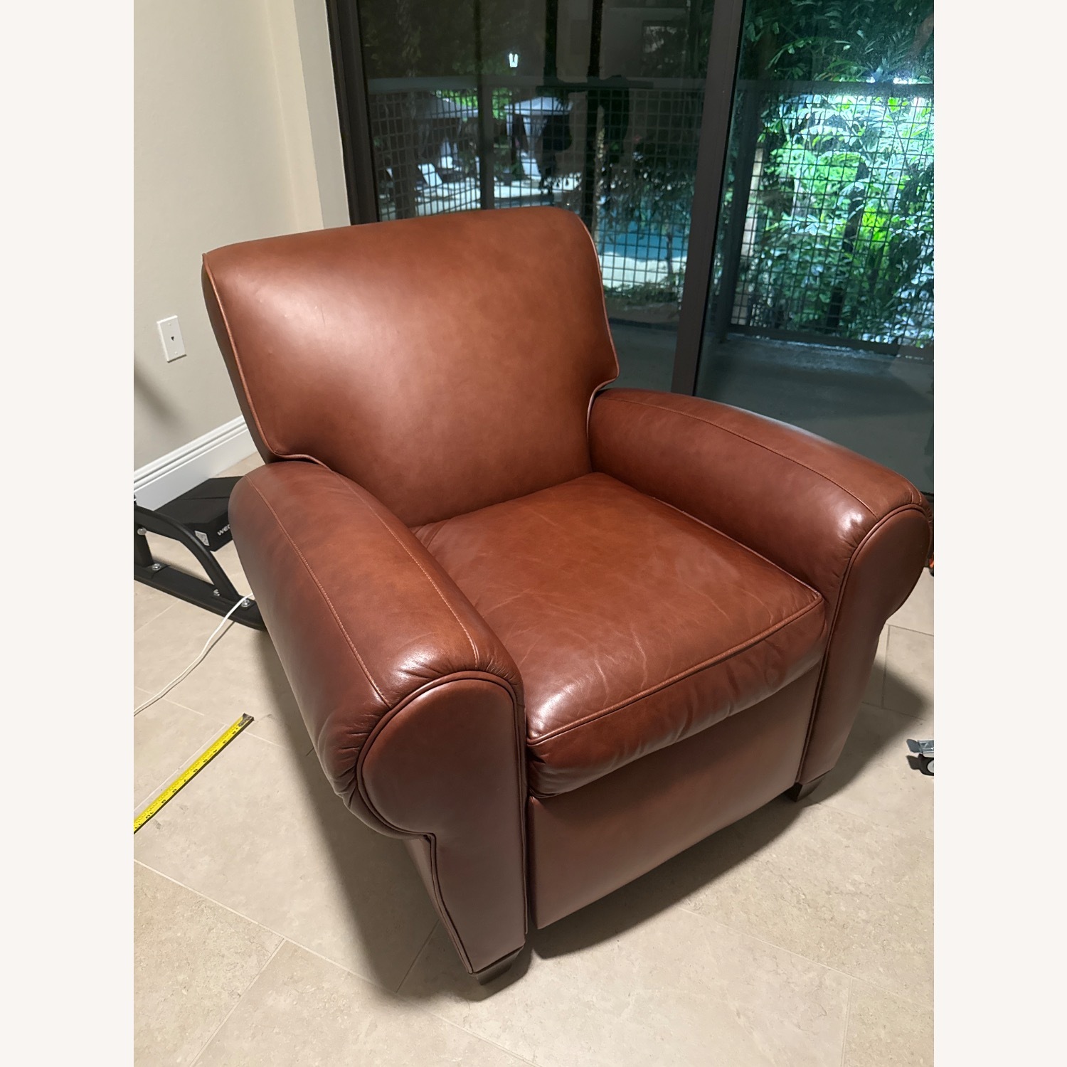 Pottery Barn Manhattan Leather Recliner - image-1